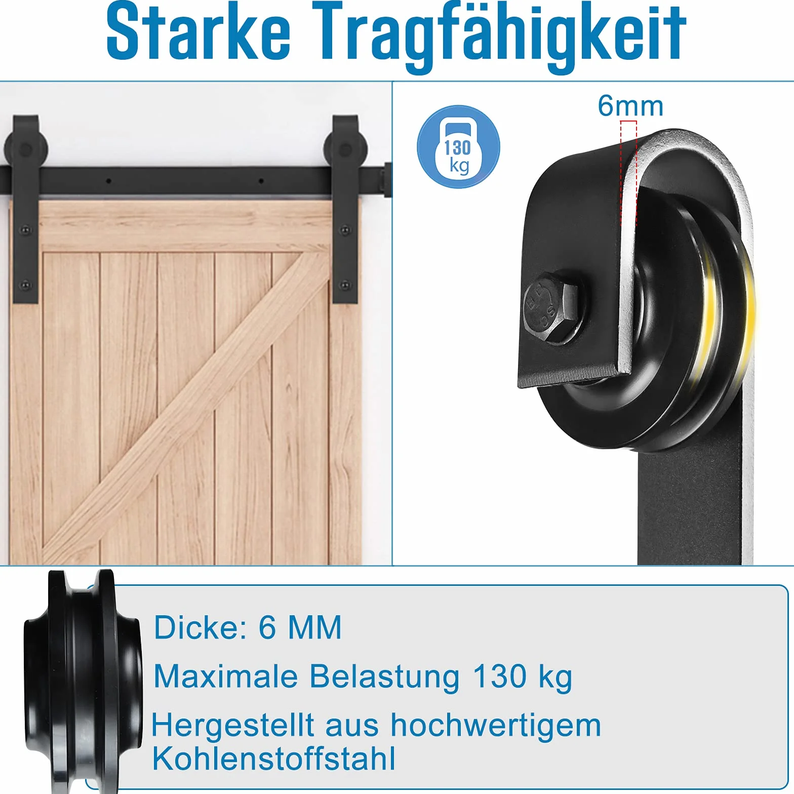 ACXIN Set di Raccordi per Porte Scorrevoli, 183 cm, per Porte Interne