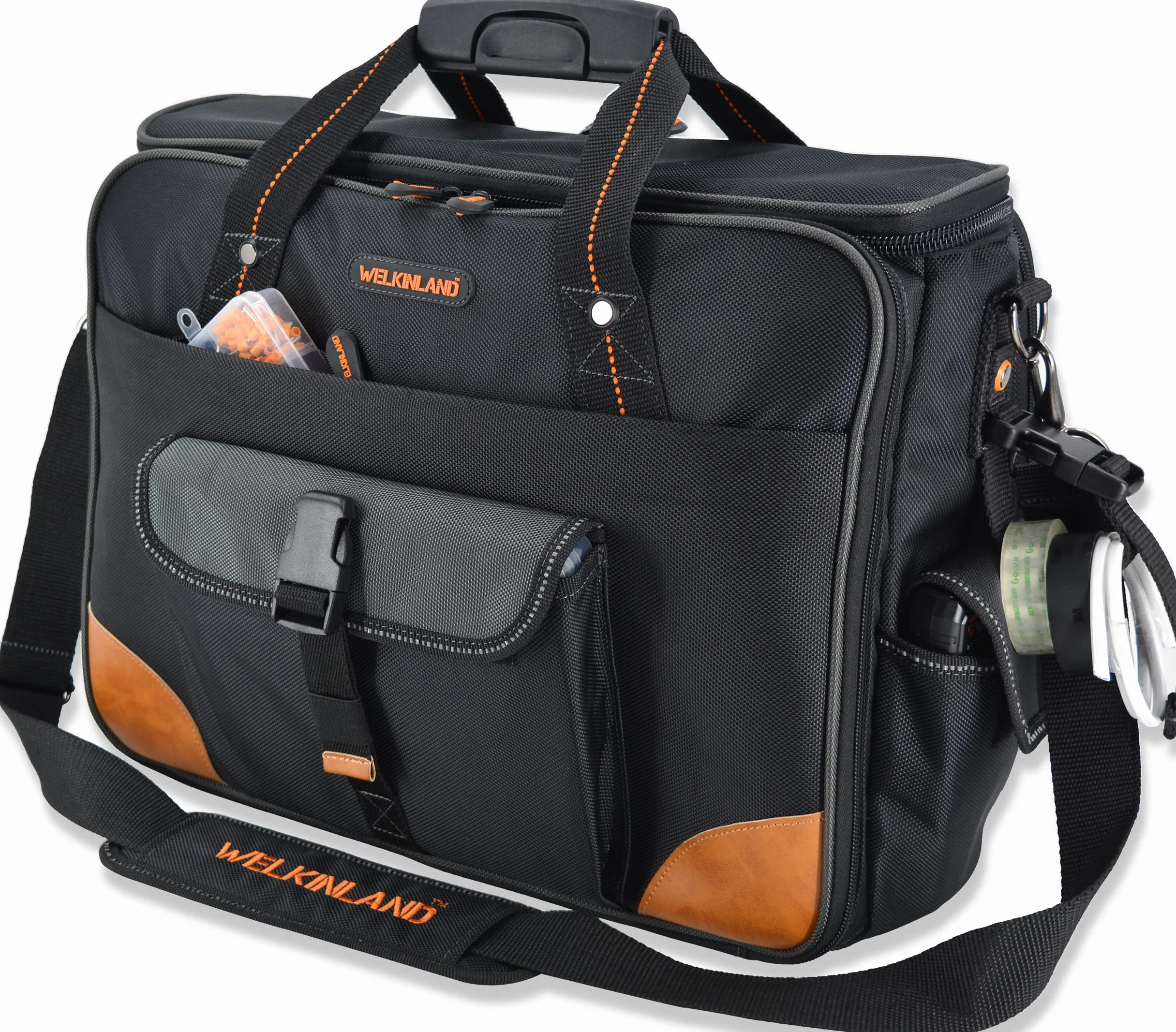 WELKINLAND Borsa porta attrezzi da elettricista, 88 tasche, per elettricisti, tecnici, HVAC e computer portatili