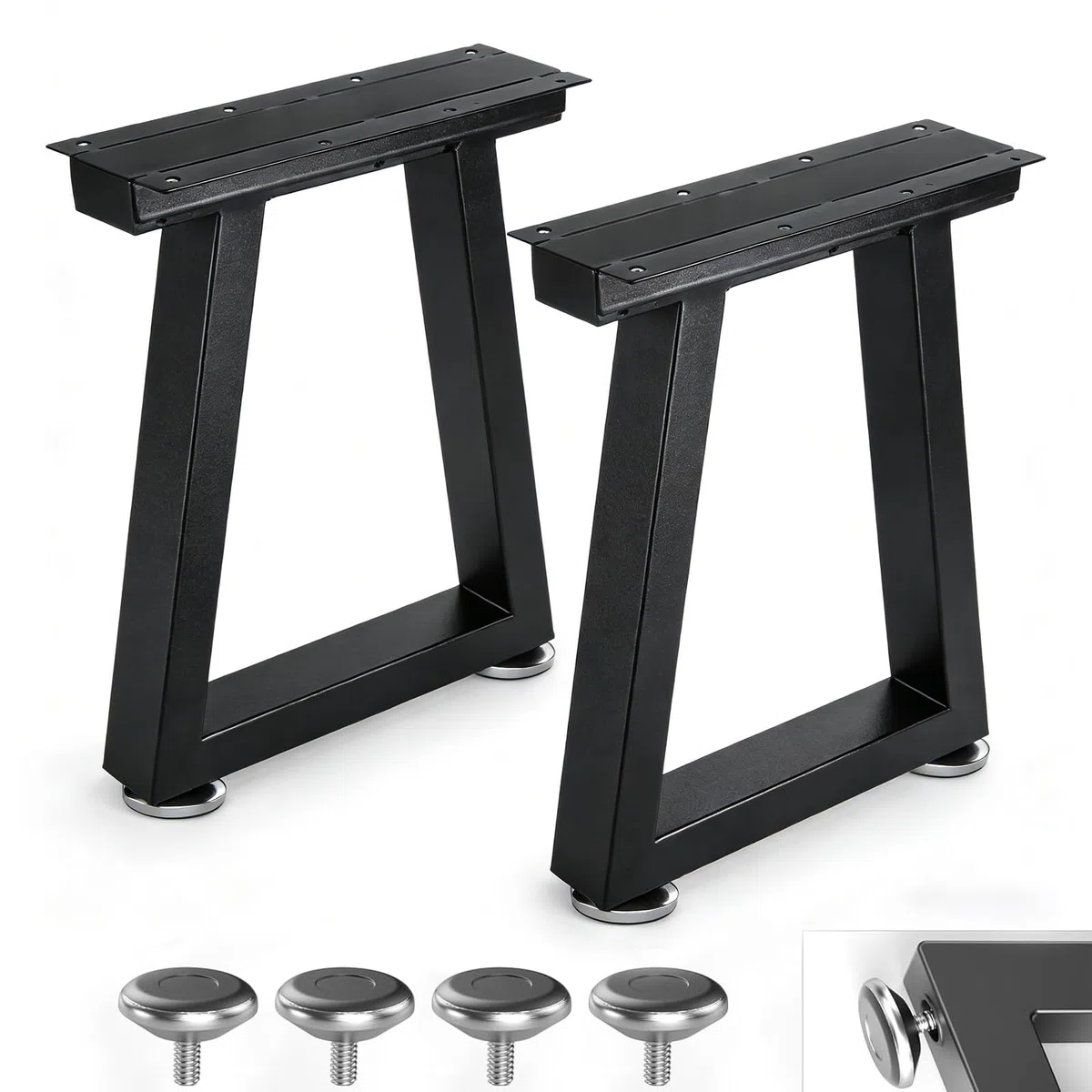 16" Gambe per Mobili in Metallo, Gambe per Tavolo Panche Robuste Nere, Supporti Fai da Te per Tavoli da Pranzo Scrivanie Sedie, Altezza 40 cm x Larghezza 30 cm, Set da 2 (16" T-Type)