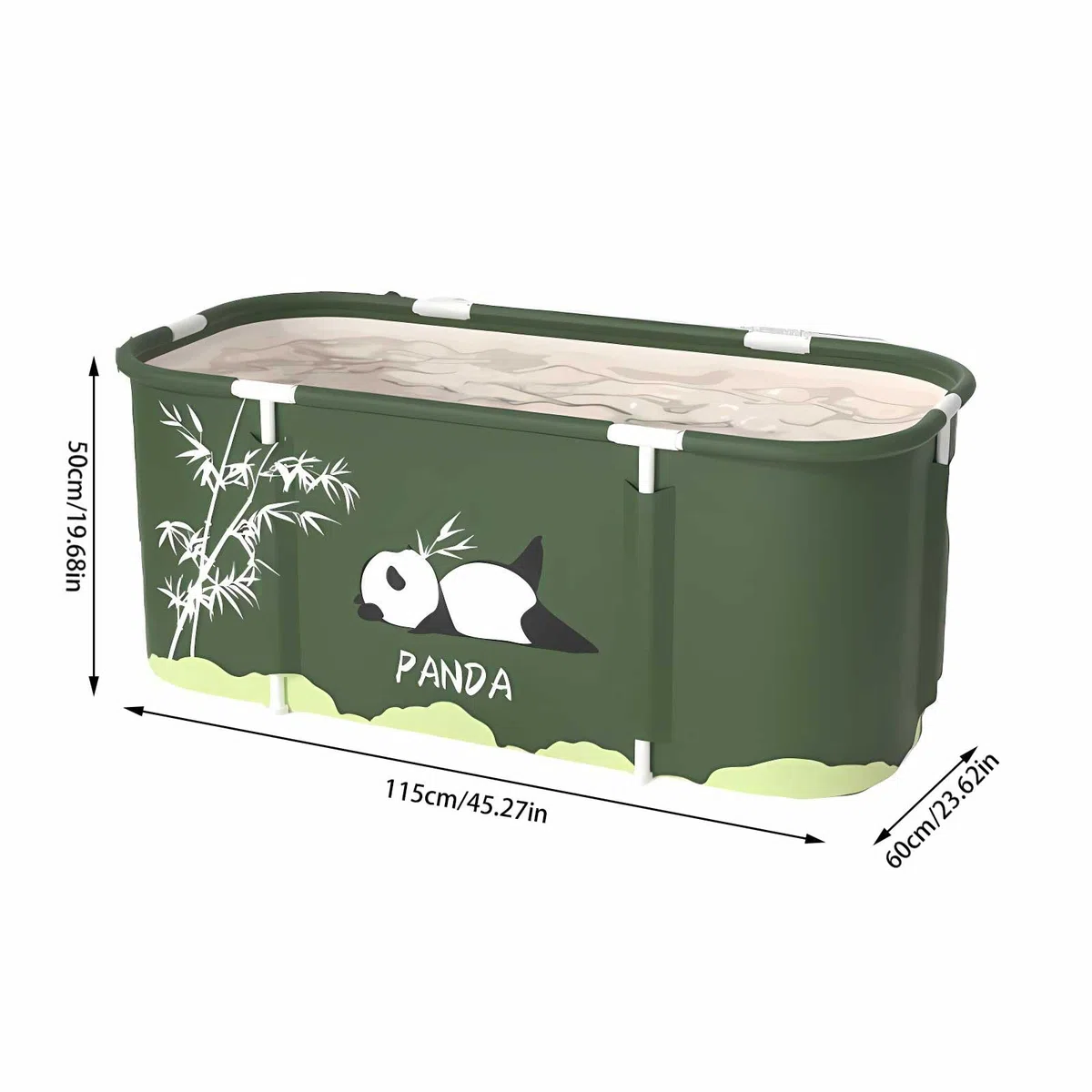 Vasca da bagno pieghevole per adulti, 115 x 60 x 50 cm, portatile, bagno caldo, bagno di ghiaccio, spa, secchio da bagno, spesso multistrato, grande vasca da bagno con schienale, cuscino e gonfiabile