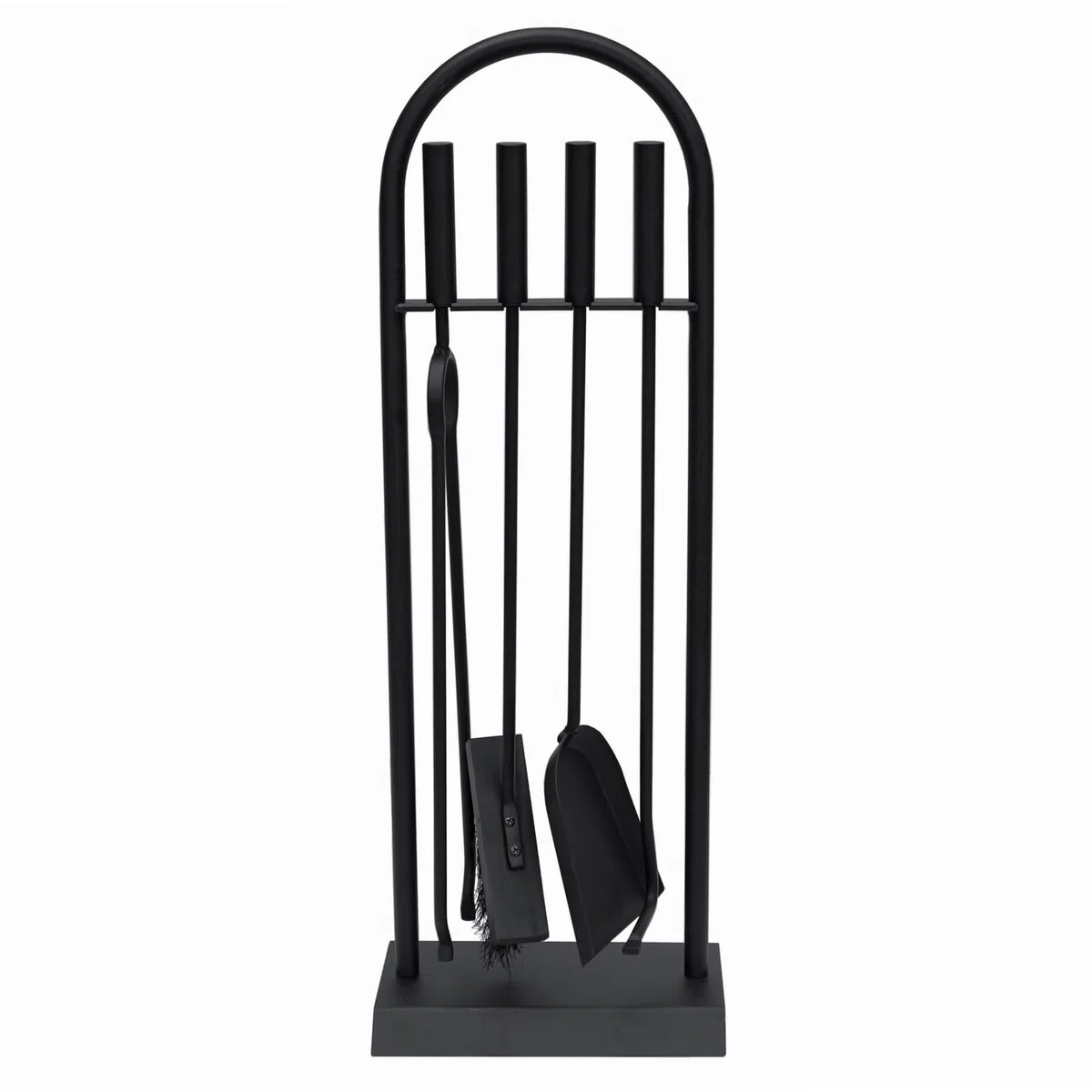 JVL Lambeth Contemporaneo Camino Arco Set di Utensili, Acciaio, Nero, 23 x 14 x 66 cm, 4 Pezzi