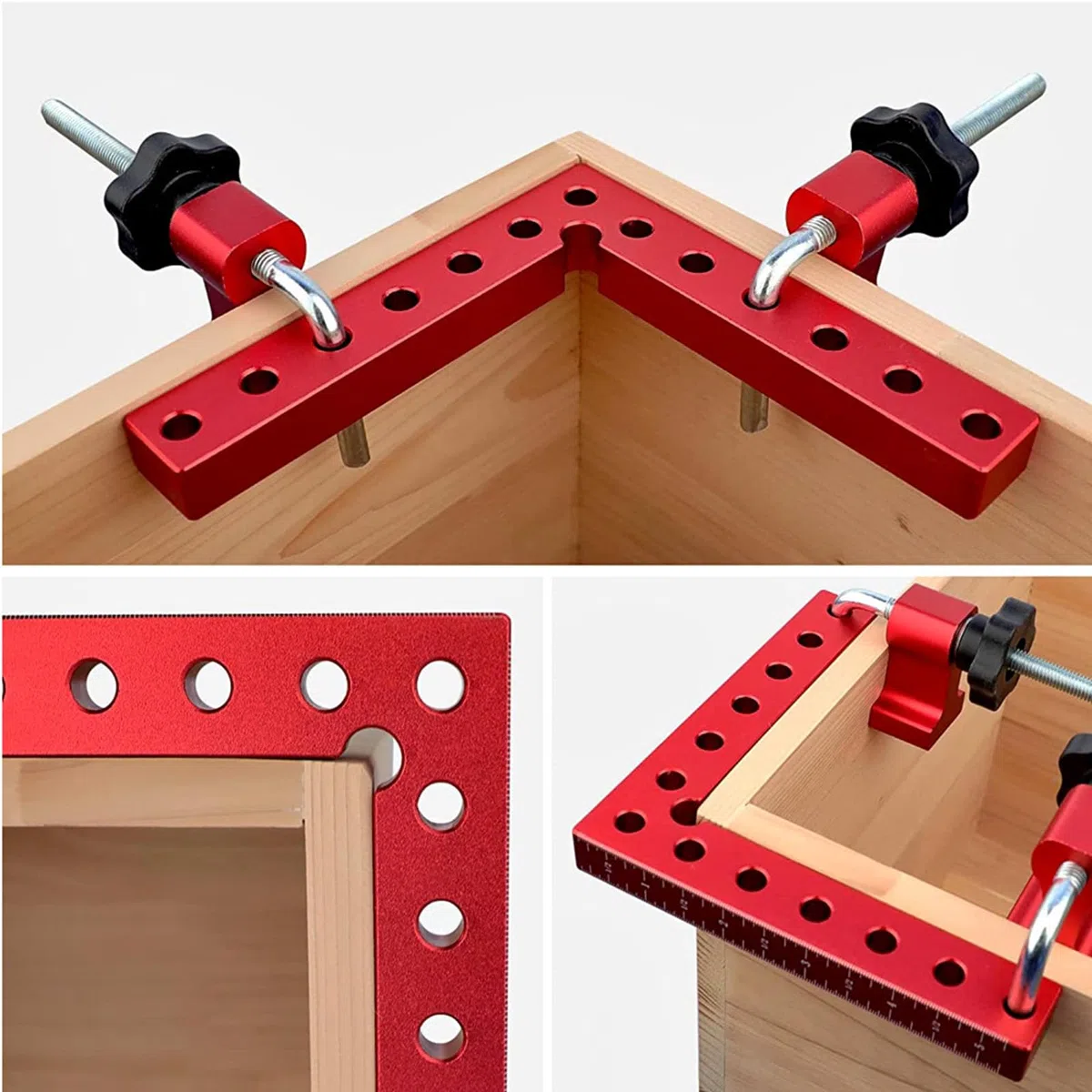 BIGP Morsetto Squadra di Posizionamento a 90 Gradi, 140 mm/5.5 pollici Alluminio Righello di Posizionamento ad Angolo Retto, Strumento da falegname la lavorazione del legno per Cornice, Armadi