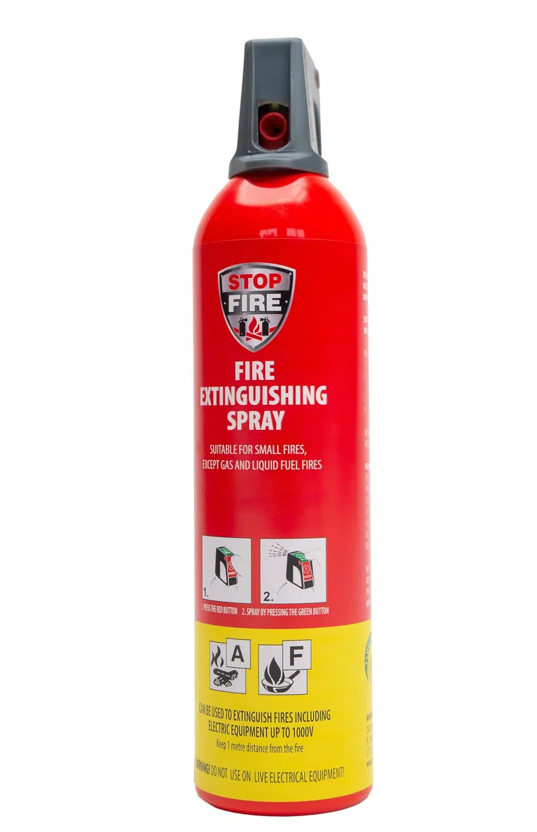 IWH - Spray antincendio 750 ml | Estintore Compatto ABF con Supporto Ideale per Campeggio, Auto, casa e Tempo Libero | Piccolo Spray antincendio Ideale Anche per Viaggiare | Contenuto: 2 x 750 ml;