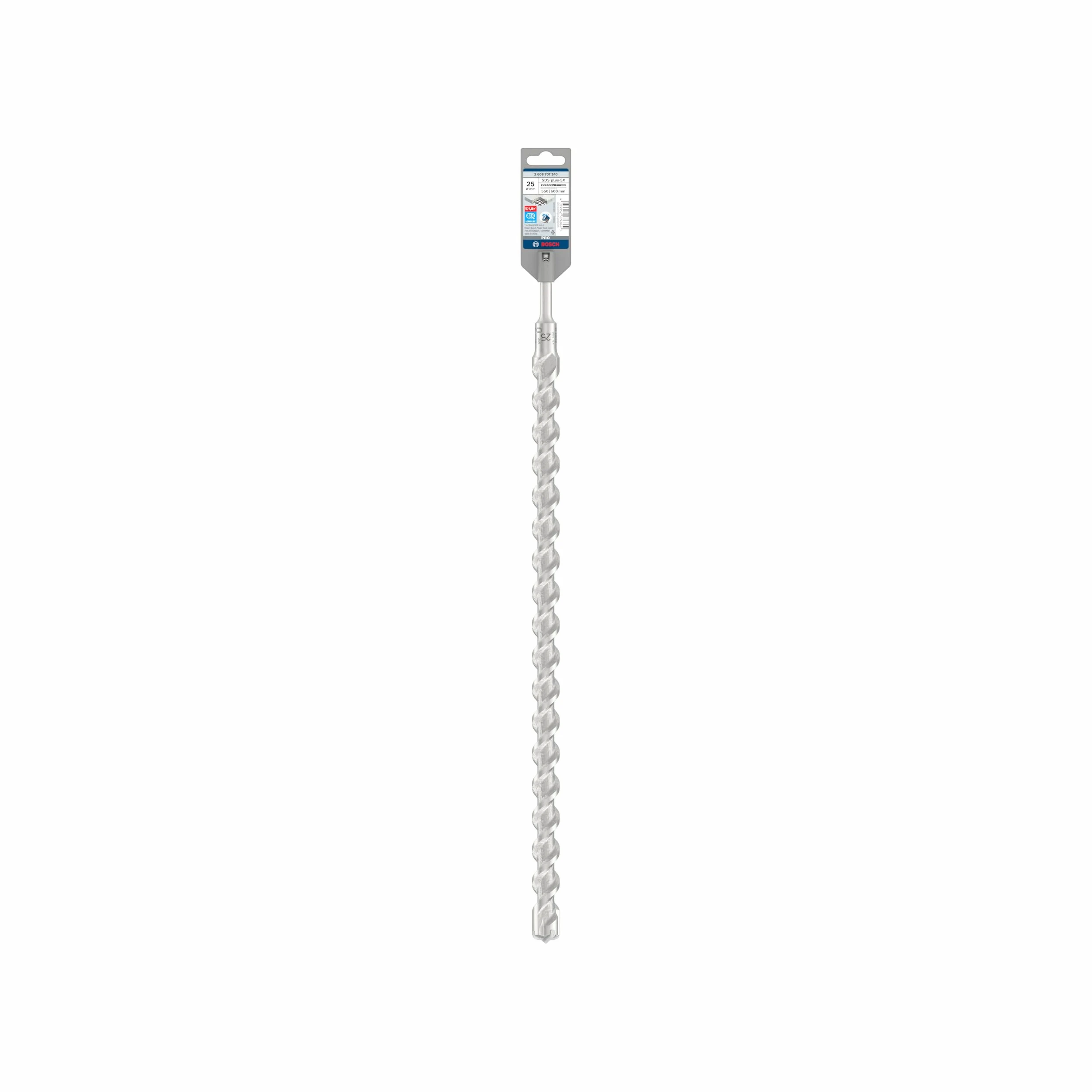 Bosch 1x Punta per martelli PRO SDS plus-5X (per Calcestruzzo armato, Calcestruzzo, Ø 25,00 mm, Professional Accessorio Martello perforatore)