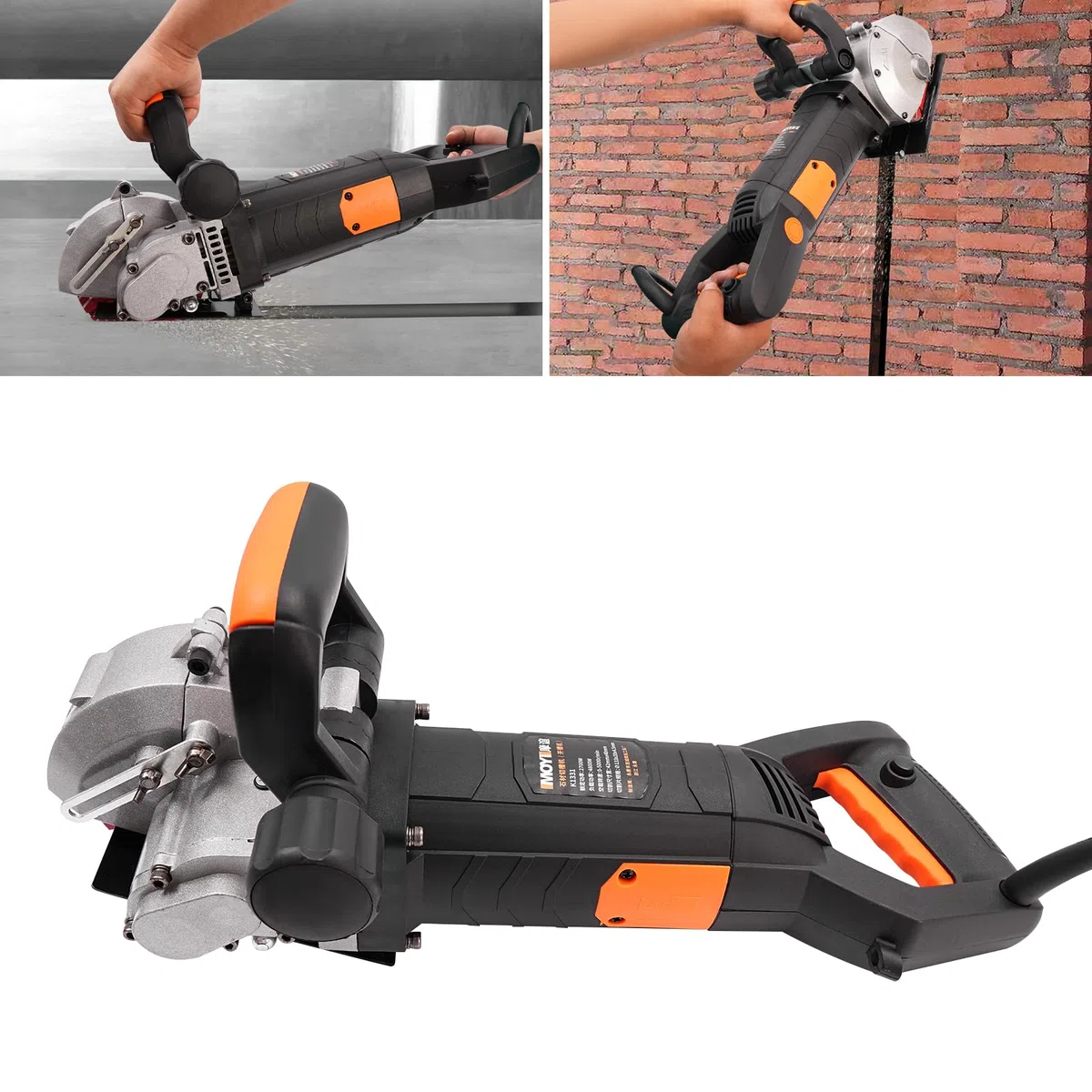 Fresa elettrica per muratura, 4800 W, con 5 lame per sega, fresa a scanalatura, fresatrice a parete in cemento, macchina per il taglio di marmo, granito, cemento