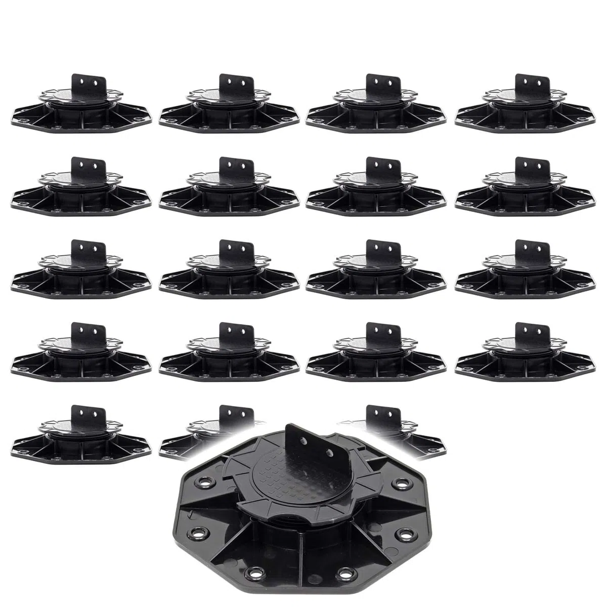 XPOtool Set 20 supporti per pavimenti galleggianti, Altezza regolabile 18-25mm Max 2700 kg, Piedini per Decking