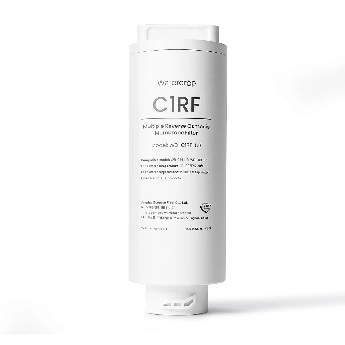 Waterdrop WD-C1RF Filtro, Sostituzione per WD-C1H Controsoffitto CoreRO System, Durata 12 Mesi