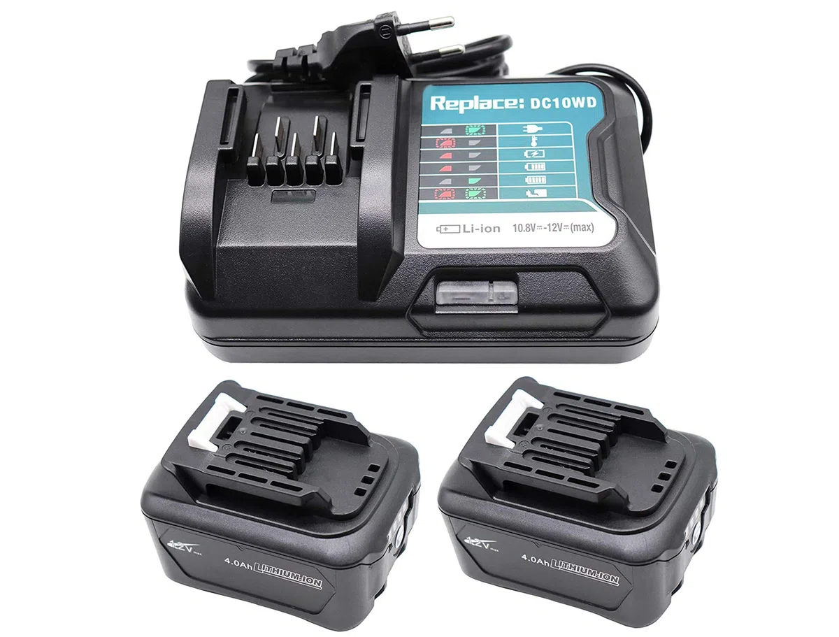 2X BL1041B Batteria 10.8V & 12V 4,0Ah + Caricatore DC10WD per Batteria Makita BL1016 Bl1021B BL1020B BL1040B per Makita Tool DF031D DF0331D TD110D JR103D JR105D MP100DZ HSS01D HP332D DC10SB 197339-1