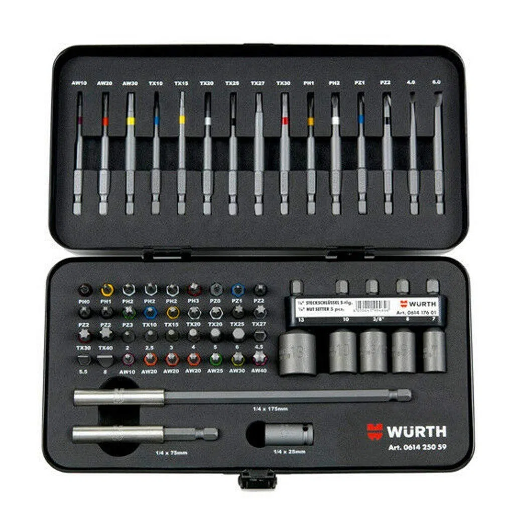 Würth 061425059 - Set di punte da 1/4", 59 pezzi
