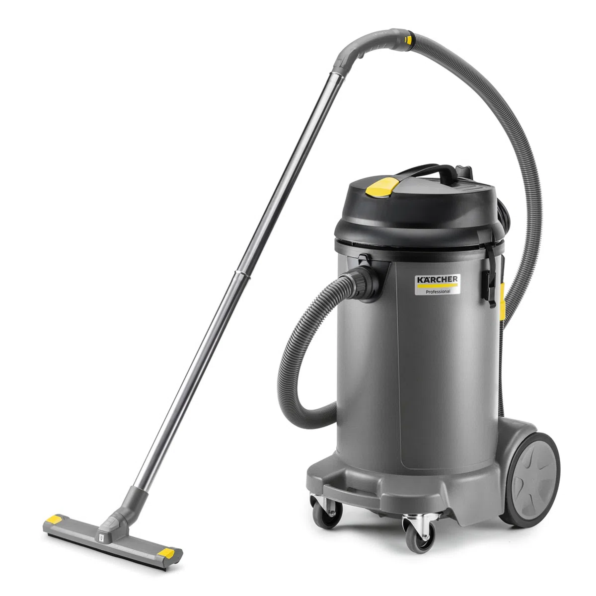 KÄRCHER aspiratore solidi-liquidi NT 48/1, potenza: max 1380 W, contenitore: 48 l, tubo di aspirazione: 2,5 m, curva, ugello pavimento bagnato/asciutto (360 mm), bocchetta fessure, tubo di scarico