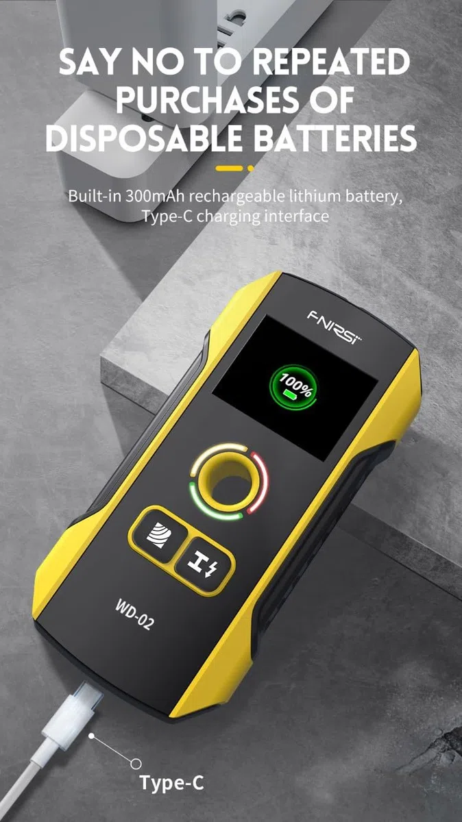 WD-02 Misuratore Dello Spessore Delle Pareti, Display A Colori Ad Alta Definizione Alta Sensibilità Profondità Di Rilevamento Fino A 120 Millimetri Rileva Metalli, Cavi E Pali Di Legno