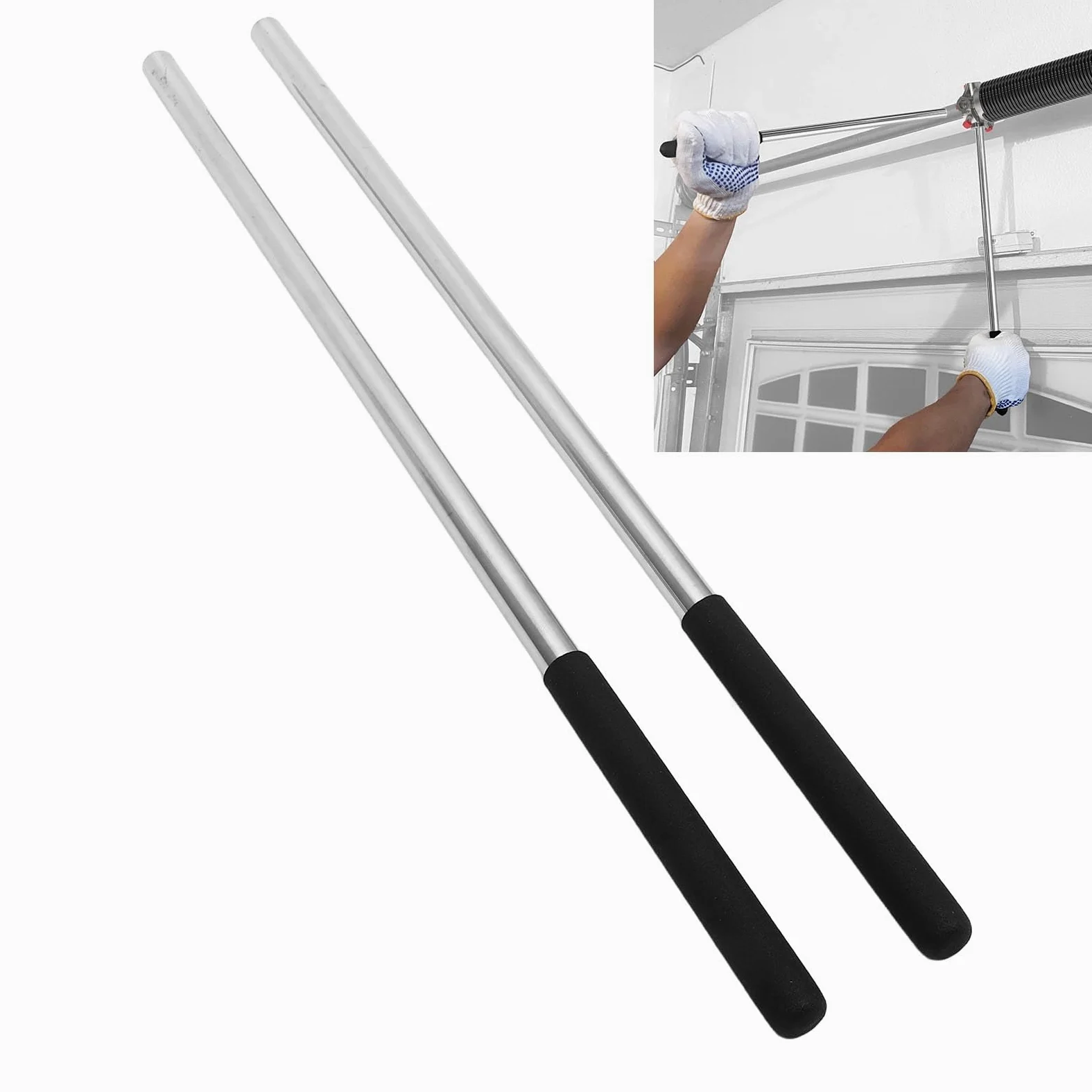 YWBL-WH 2 Pezzi Barre di Avvolgimento a Molla di Torsione per Garage Barre di Avvolgimento Hardware per Portello per Garage Strumenti di Regolazione per Molla di Regolazione con