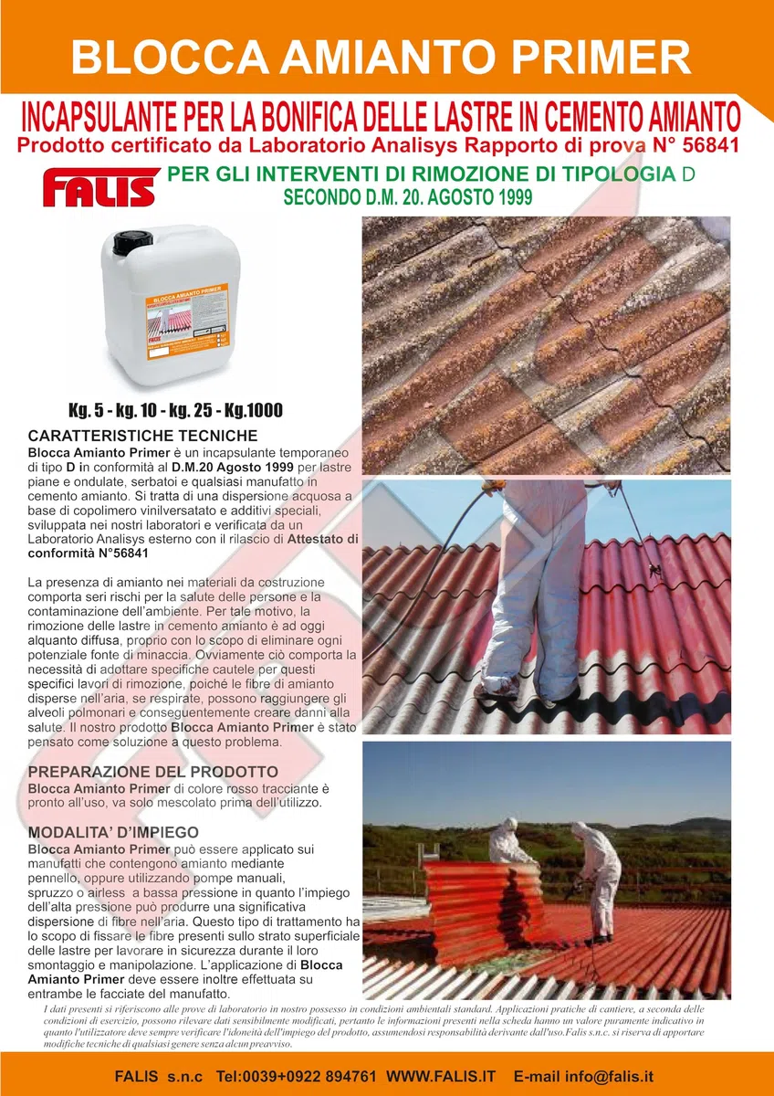 KIT BLOCCA AMIANTO PRIMER - PRODOTTO CERTIFICATO