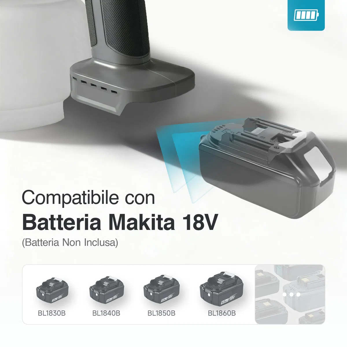Tilswall Motore Brushless Pistola a Spruzzo per Verniciare Shark700,Spruzzatore Elettrico Senza Fili,con Serbatoio da 1300 ml,Compatibile con Makita 18V (Batteria Non Inclusa),Ideale per Muri, Mobili