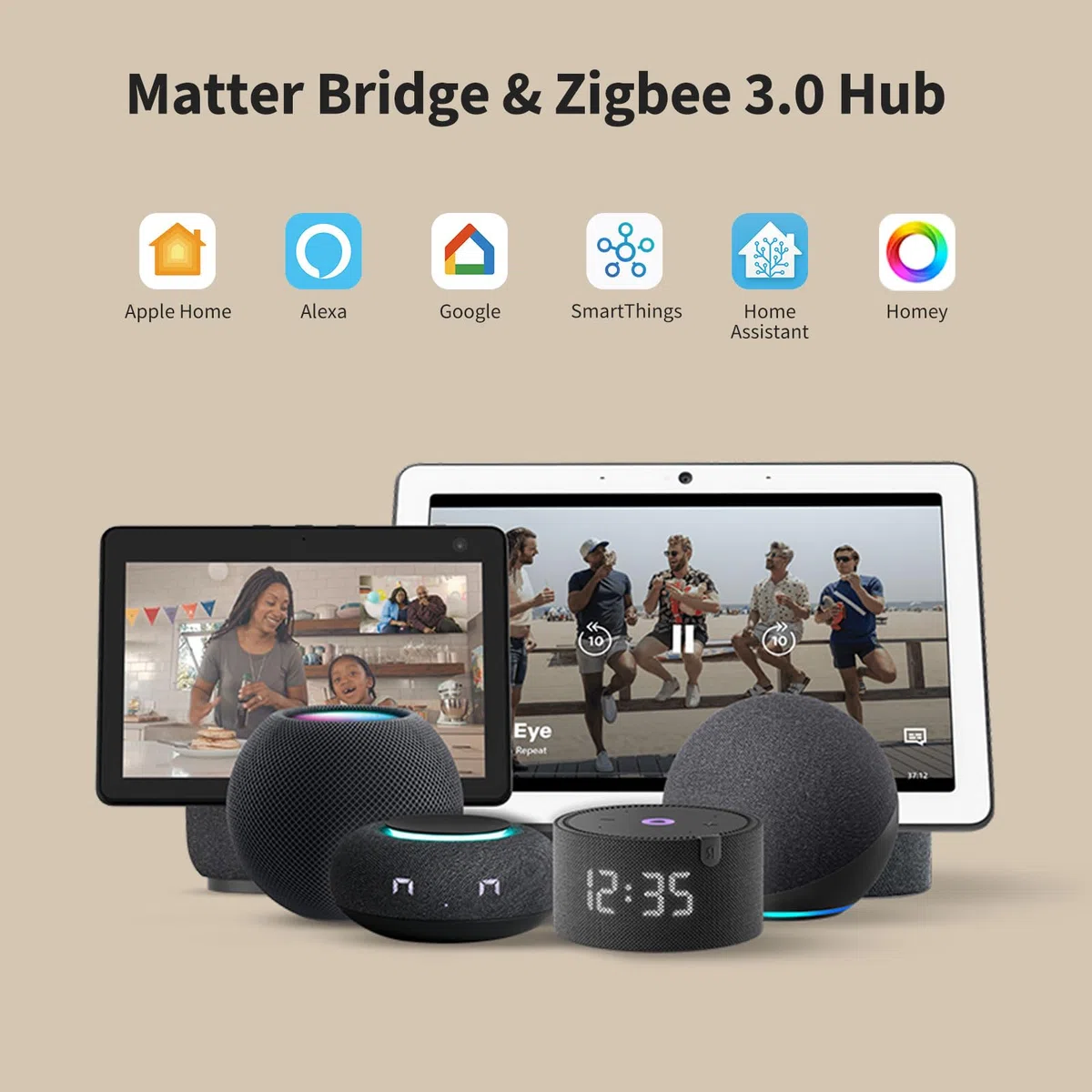 Aqara Panello Hub S1 Plus, Controllo di Intelligente con Neutro, Hub Zigbee, Matter Bridge, 2 Interruttori Elettrici e 6 Interruttori Wireless, Wi-Fi 2.4/5 GHz, Supporta Apple Home, Alexa, Google