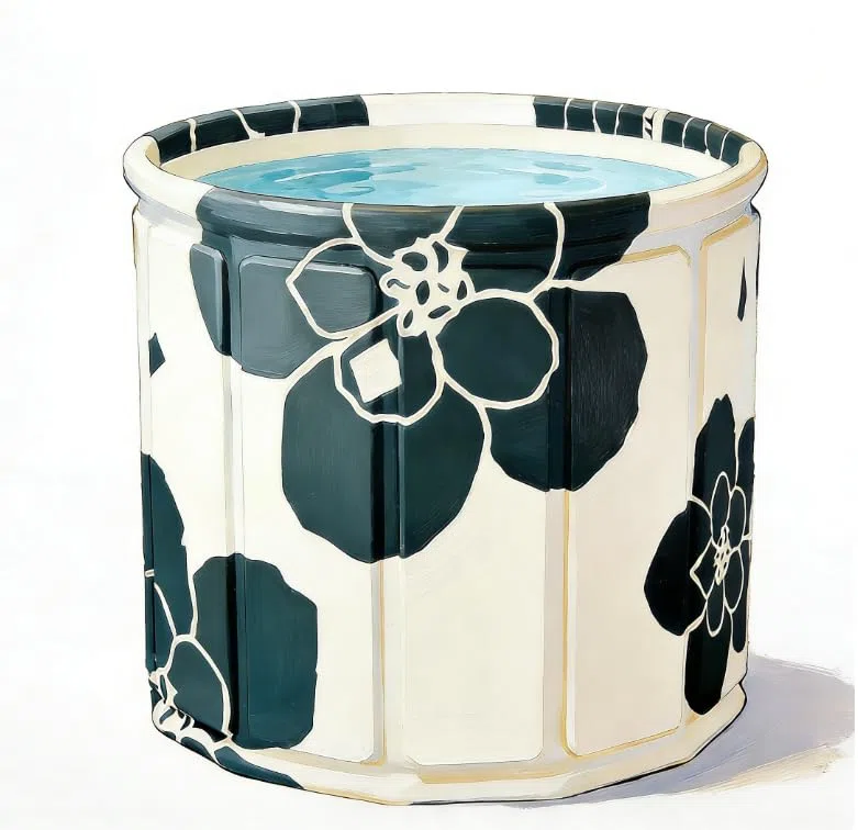 Vasca da bagno Portatile per Adulti, Buon Isolamento Termico, Supporto Stabile, Doppia Uscita di Scarico, per Bagno Cald, Ice Bath 70x65cm