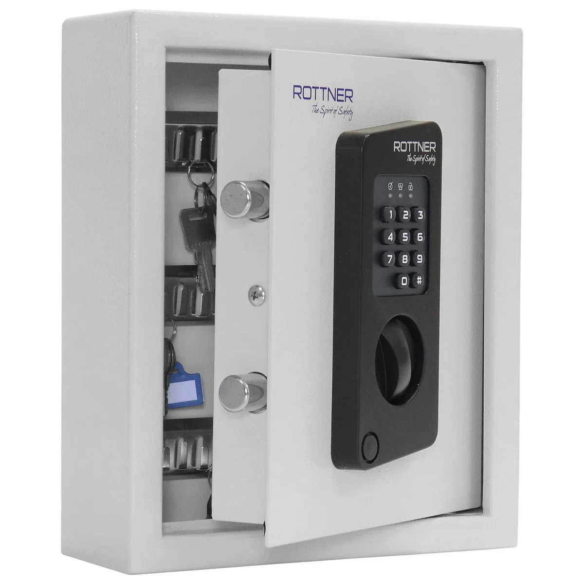 Rottner cassaforte per chiavi Keytronic 20 con serratura elettronica, grigio, 20 portachiavi inclusi gratis