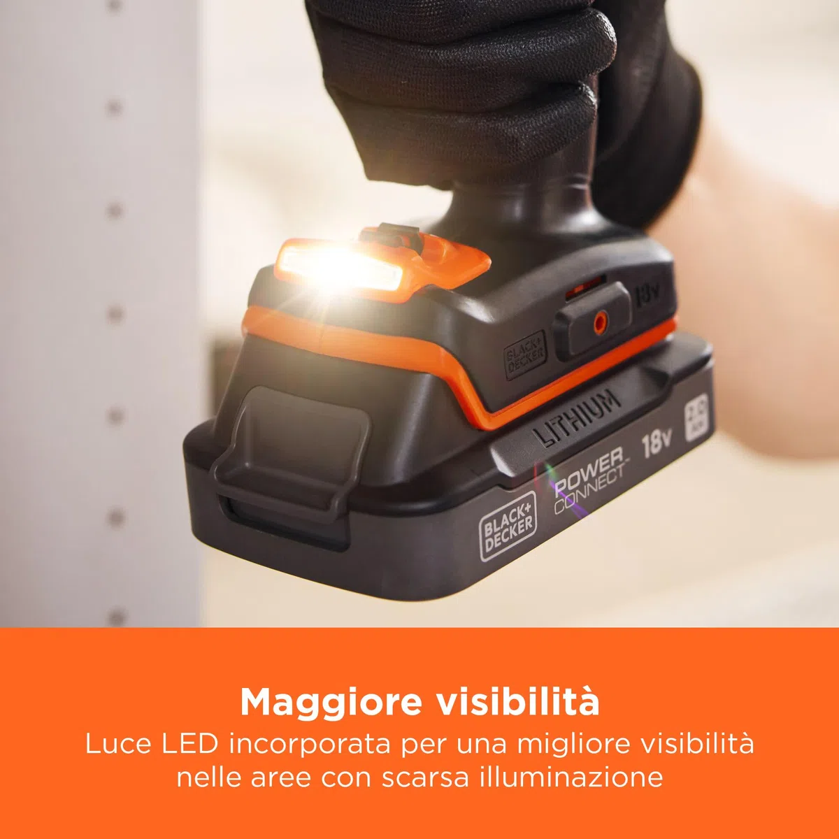 BLACK+DECKER Trapano avvitatore a batteria da 18 V, coppia massima di 45 Nm, 2 batterie da 2,0 Ah, caricatore da 1 A e kitbox, BCD382D2XK-QW