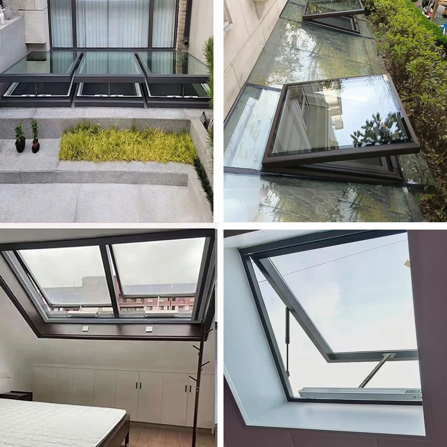 Finestra da tetto elettrica con protezione solare e zanzariera, impermeabile, per illuminazione naturale e ventilazione