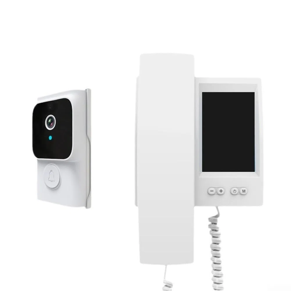 Videocitofono con schermo IPS da 3,5 pollici, comunicazione bidirezionale wireless, visione notturna a infrarossi, nessuna configurazione Internet, campanello regolabile per uso domestico (nero)