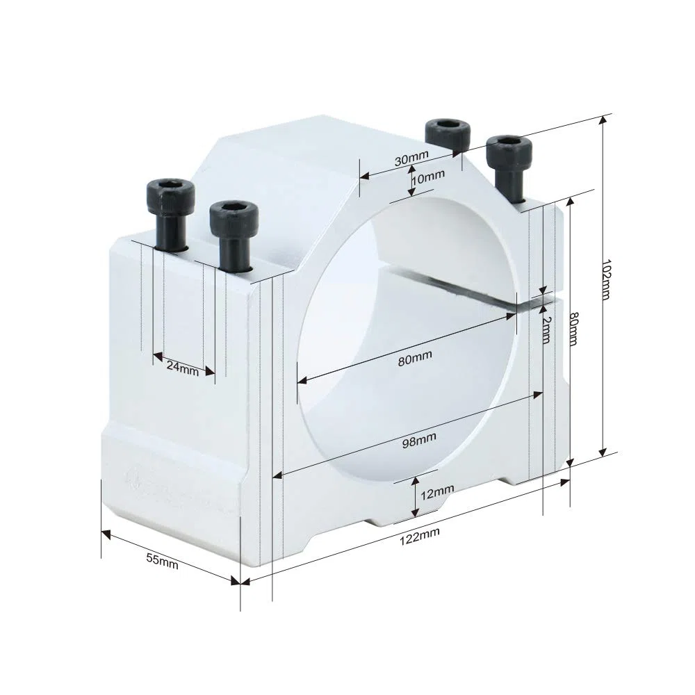 Motore a mandrino CNC, 2,2 kW, 2200 W, 220 V, 400 Hz, 24000 giri/min, mandrino raffreddato ad acqua da 2,2 kW, VFD + mandrino da 80 mm + pompa dell'acqua da 75 W + 13 prese ER20 (1-13 mm)