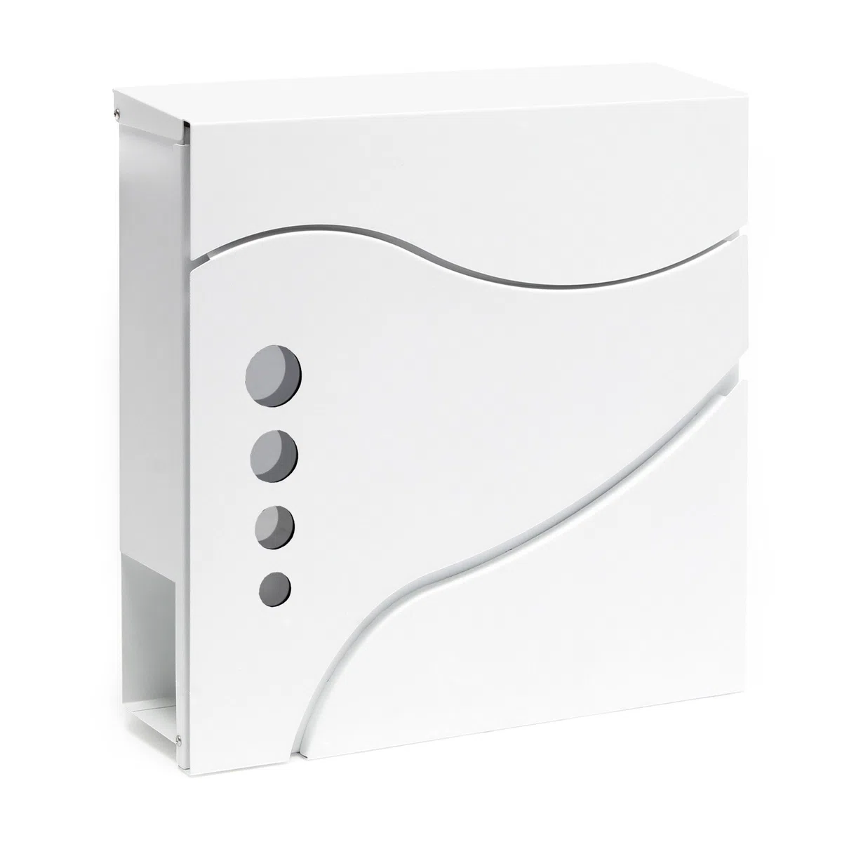 Wiltec Cassetta postale con vano portagiornale V31 bianco 370 x 105 x 370 mm