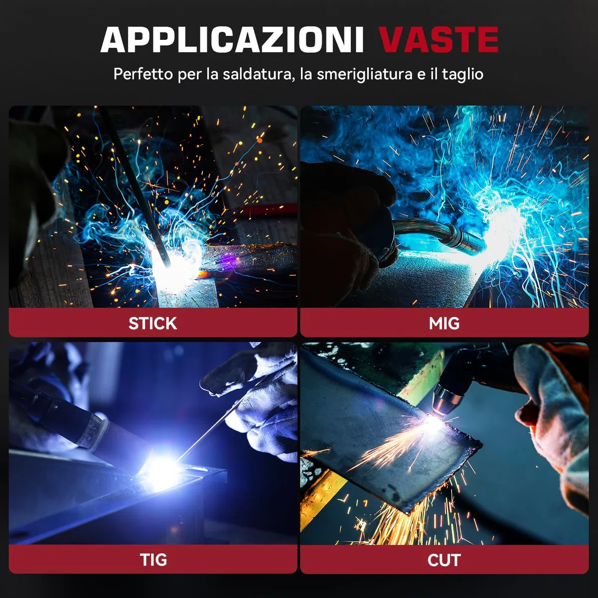 ARCCAPTAIN Casco da saldatura auto oscurante, maschera per saldatura ad energia solare con 4 sensori ad arco, chiarezza ottica 1/1/1/1 e tonalità regolabile 4/9-13 casco saldatore