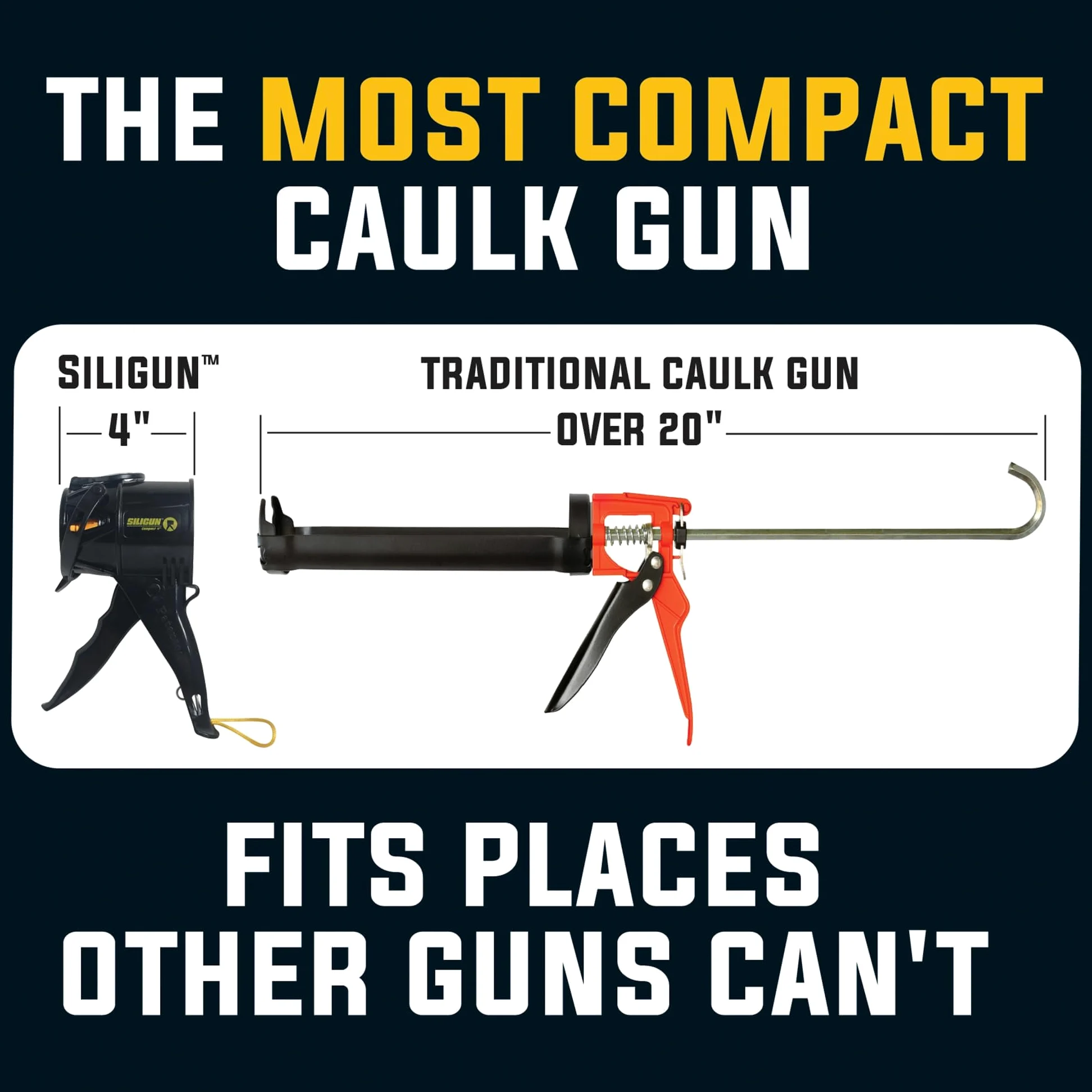 SILIGUN™ Gen-3 - Pistola per sigillatura compatta, senza gocciolamento, design brevettato, telaio in ABS leggero, funziona con tutti i tubi da 283,5 g