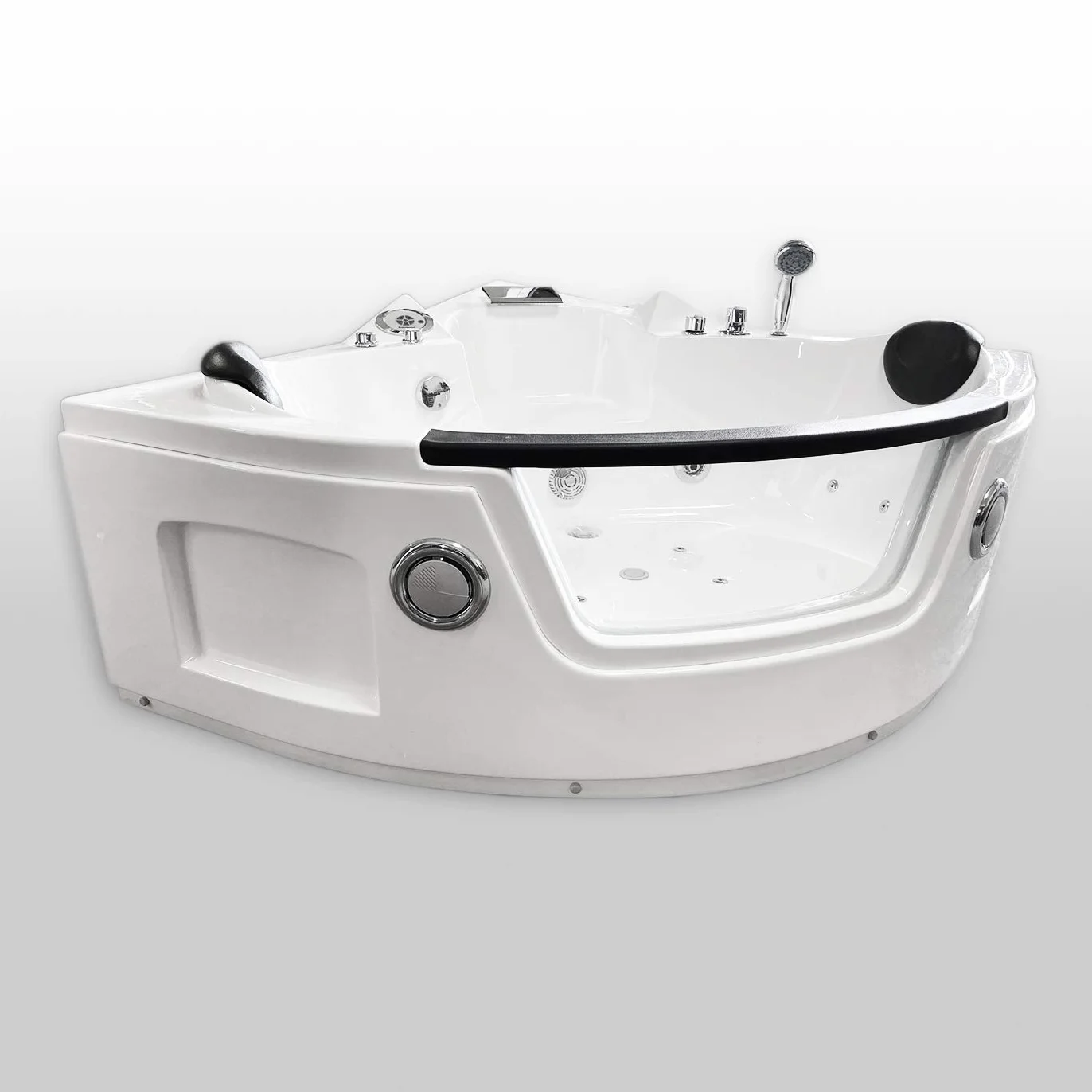 VASCA BAGNO IDROMASSAGGIO ANGOLARE MODELLO MIAMI 135 X 135 CM 2 PERSONE NUOVA CROMOTERAPIA