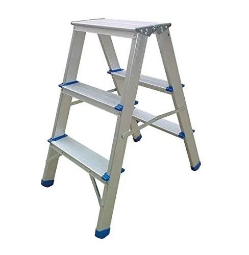 DOMUS SGABELLO ALLUMINIO DOPPIA SALITA SCALA SCALETTO 3 GRADINI PORTATA 150 KG