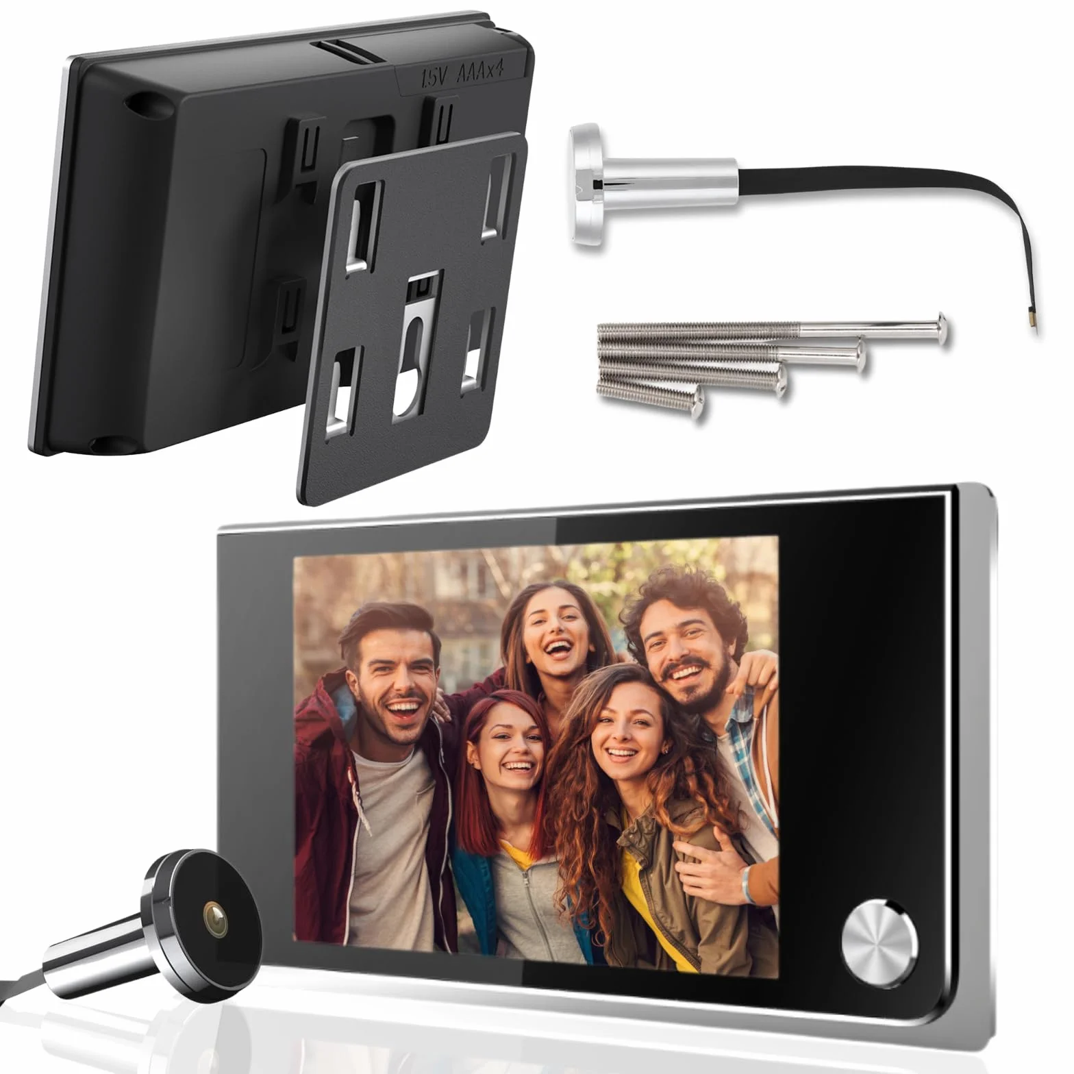 Spioncino Digitale per Porta Blindata - Occhiello Porta con Telecamera HD 3.5 Pollici, Schermo LCD 120°, Telecamera Spioncino Porta, Installazione Rapida (14-28mm Foro, 35-100mm Spessore)