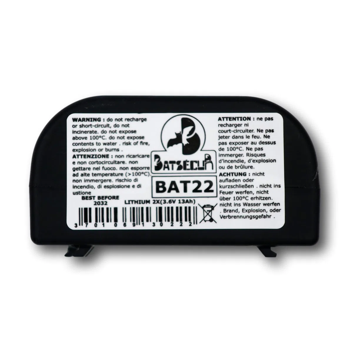 Batteria Allarme BAT22 Compatibile BATLi22 DAITEM HAGER - 2 x 3.6V 13Ah Li-SOCl2