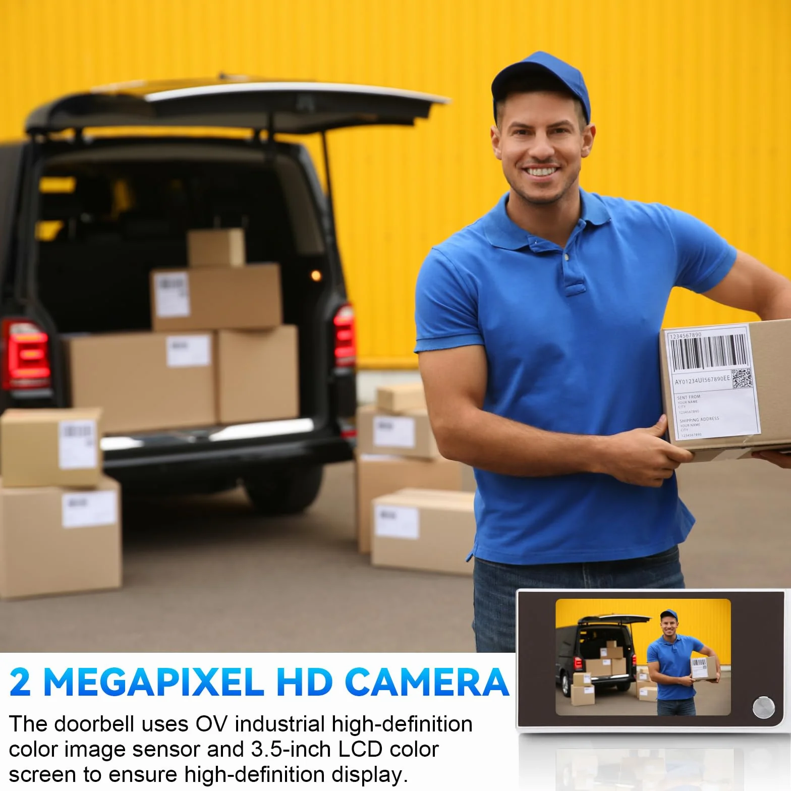 Spioncino Digitale per Porta Blindata - Occhiello Porta con Telecamera HD 3.5 Pollici, Schermo LCD 120°, Telecamera Spioncino Porta, Installazione Rapida (14-28mm Foro, 35-100mm Spessore)