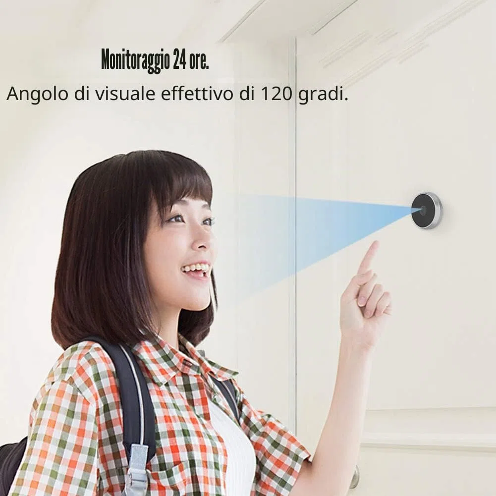 Telecamera spia per porta da 3,5 pollici con angolo di visione elettronico 120 gradi con sensore OV HD per la sicurezza domestica