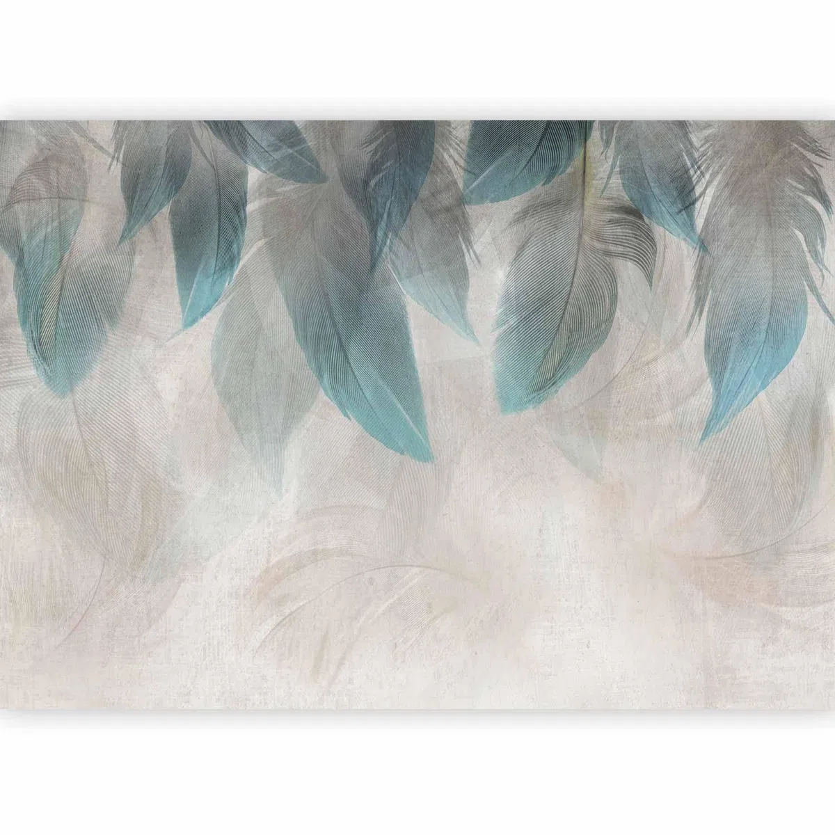 murando PREMIUM Carta da parati Piuma 400x280 cm Fotomurali in TNT Murale alla moda Decorazione da Muro XXL Poster Gigante Design Carta per pareti Boho Astratto Ornamento turchese n-C-10004-a-a