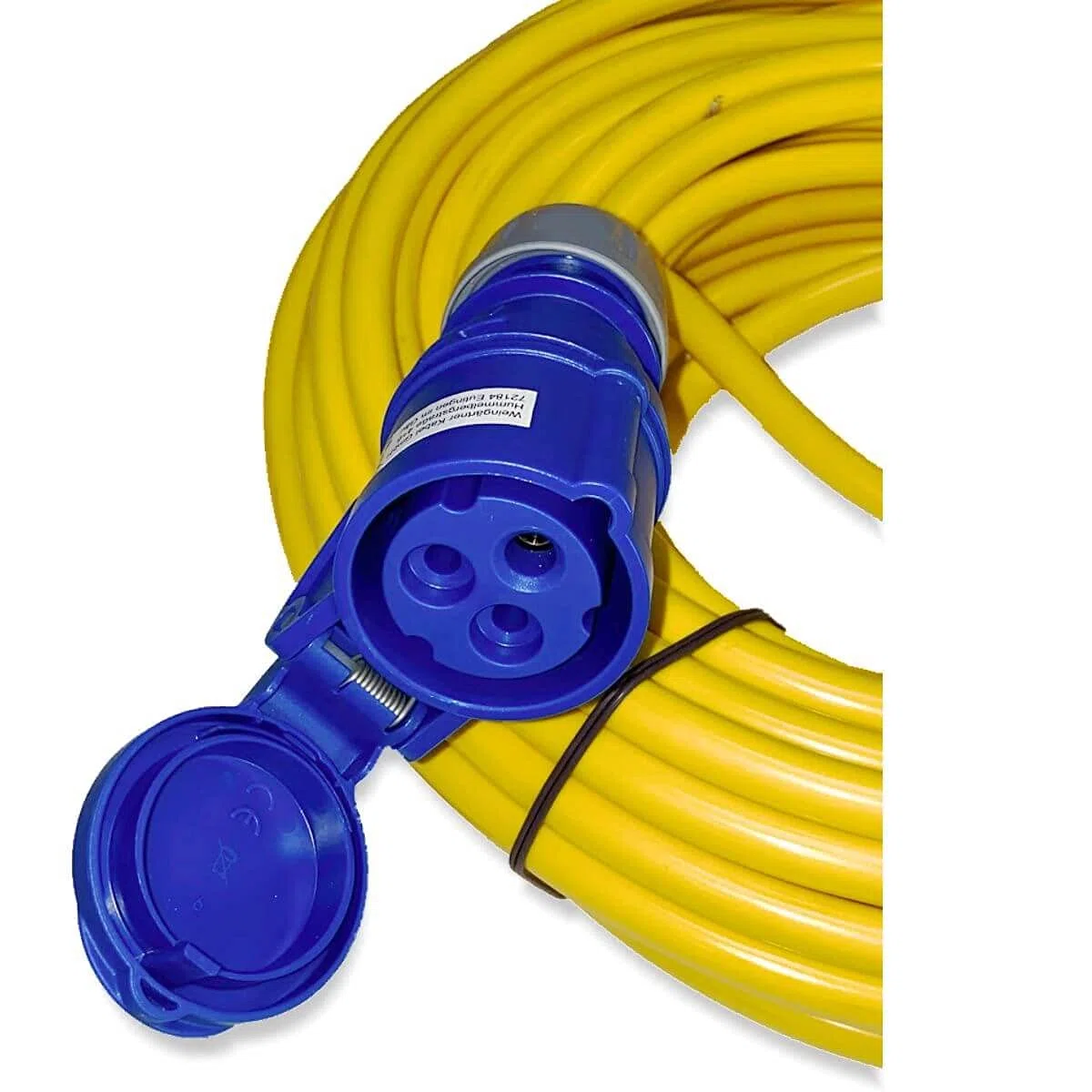 Cavo da campeggio CEE 230 V, cavo corazzato, 25 m, K35, AT-N07V3V3-F, 3G2,5, IP44, 3 x 2,5 mm, 230 V, 16 A, IP44, cavo di prolunga giallo