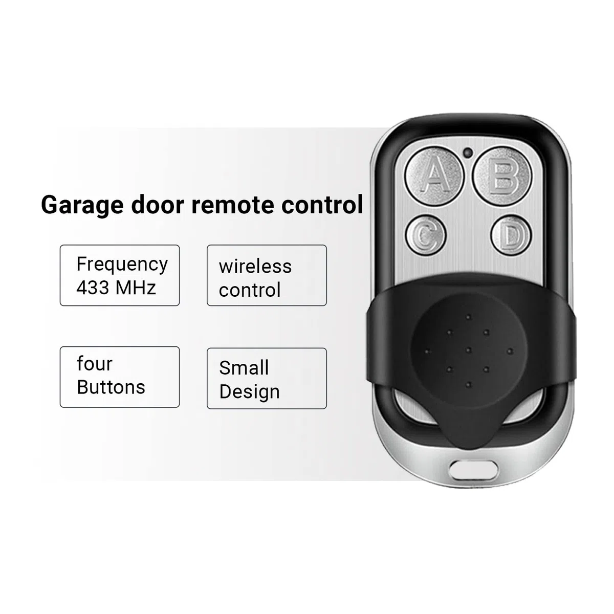 Leyf 1 porta garage 433 MHz, telecomando universale de Portail, 4 canali, compatibile con codice di frequenza 433 MHz, trasmettitore manuale, regolazione semplice, apriporta del garage