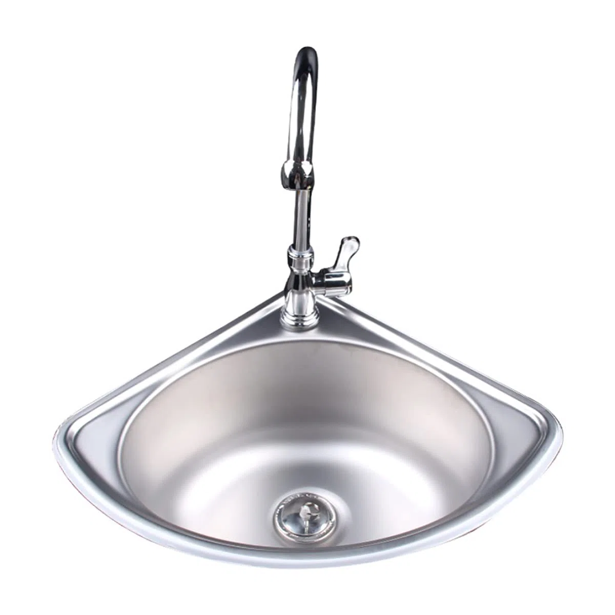 MDybf Lavelli, Supporto a Parete a Forma Di Triangolo Addensare il Lavandino Singolo, Acciaio Inossidabile Spazzolato 201, Lavandino Del Lavabo per Lavaggio Angolare in Casa, Spessore 0,7 Mm Di Profon