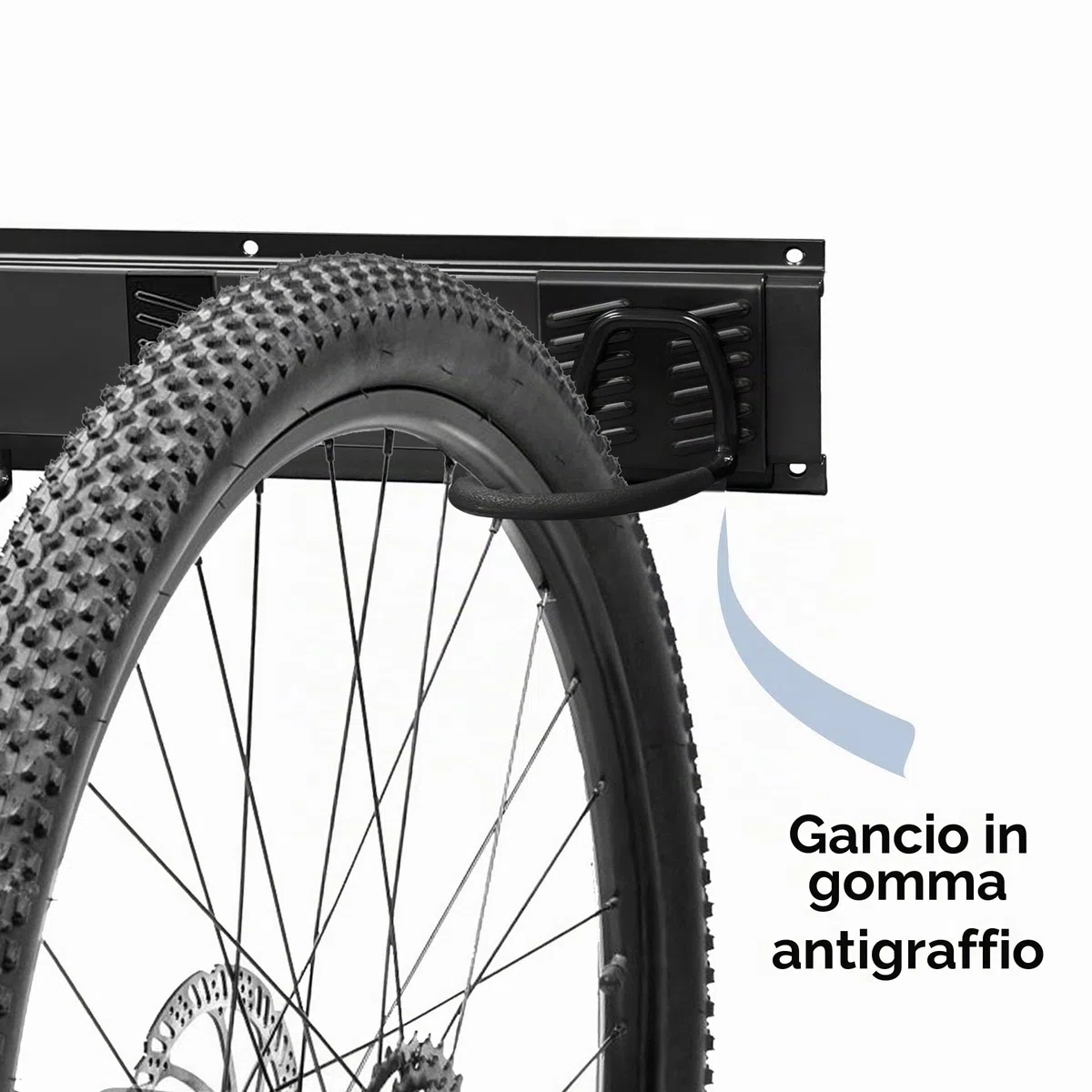 Mimoke Supporto da parete per bicicletta verticale, regolabile, per bicicletta elettrica, mountain bike e bici da strada, supporto da parete per biciclette e ganci per casco (per 6 biciclette)