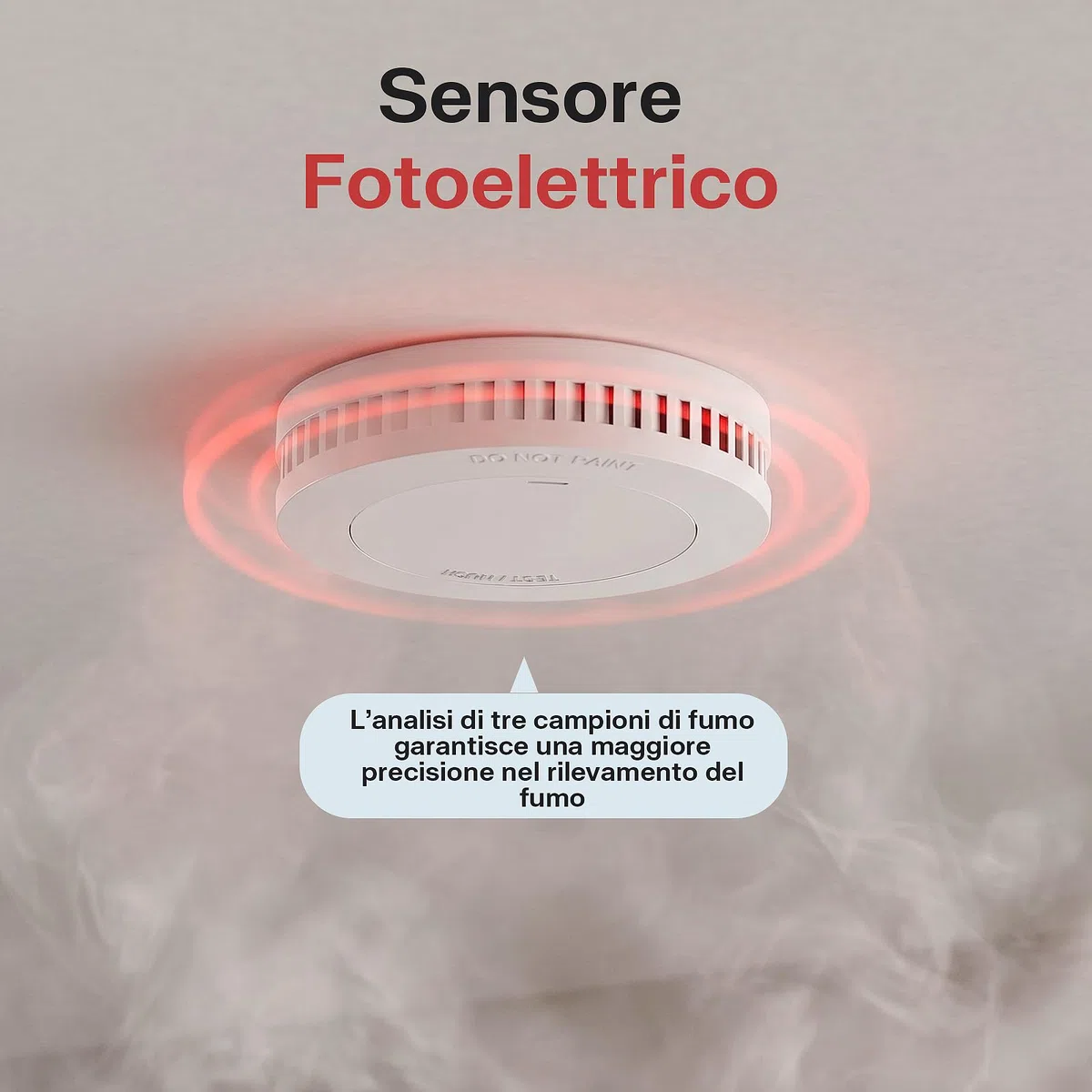 RUNIDUR Mini Set di Rilevatori di Fumo con Batteria da 10 Anni, Rilevatore di Incendio Senza Falsi Allarmi, Rilevatore di Incendio Piatto da Incollare Senza Forare, Bianco, Confezione da 3