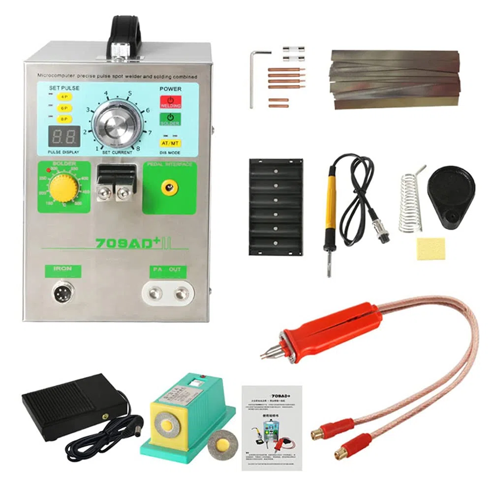 Hanchen Saldatore a Punti per Batterie Multifunzionale 3.8KW Saldatrice a Punti a Impulsi con Funzione di Saldatura a Stagno Penna a Induzione Sistema di Raffreddamento per Batterie 18650 26650 32650
