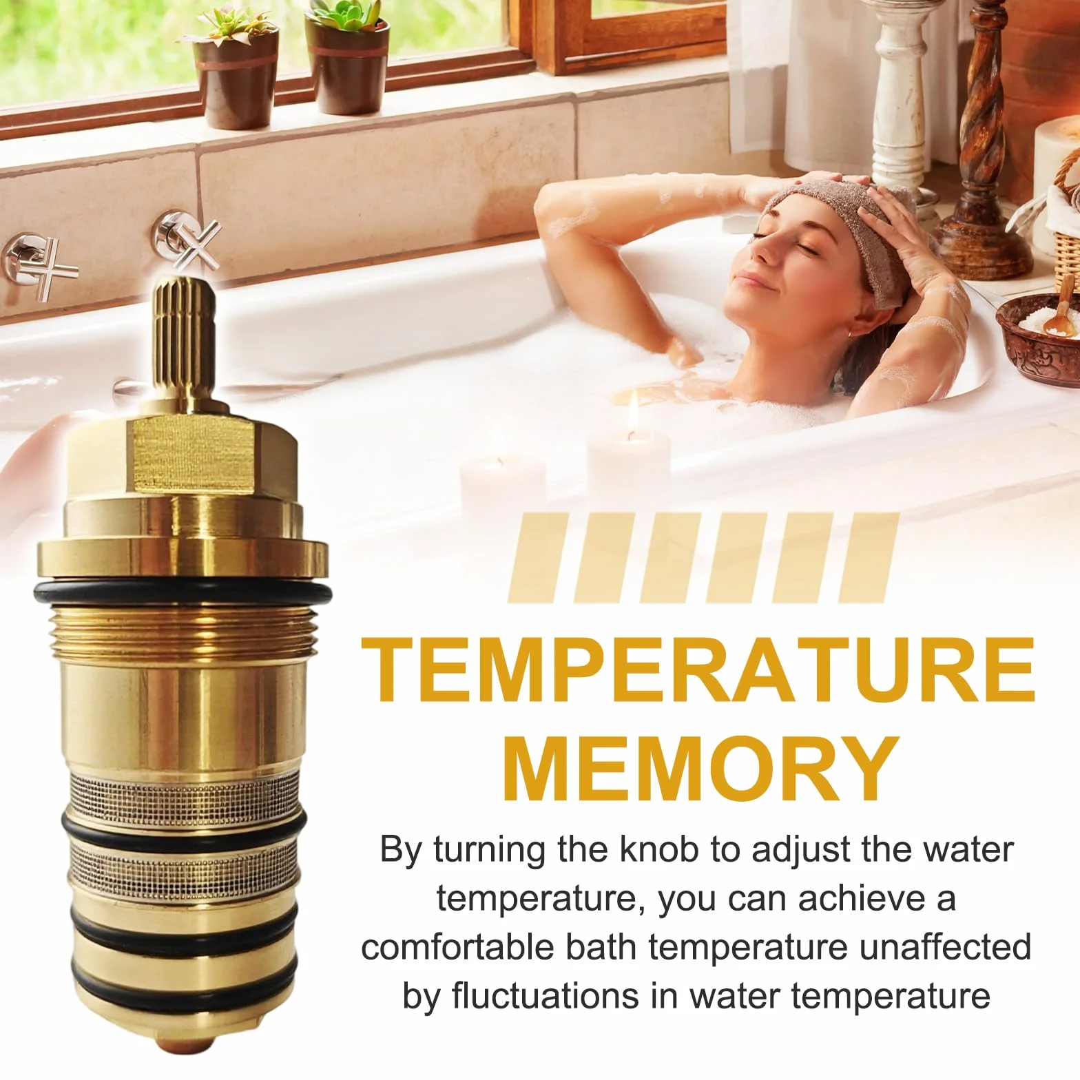 94282000 - Cartuccia termostatica in ottone, 3/4", unità di controllo della temperatura, adatta per doccia e termostati Hansgrohe Ecostat