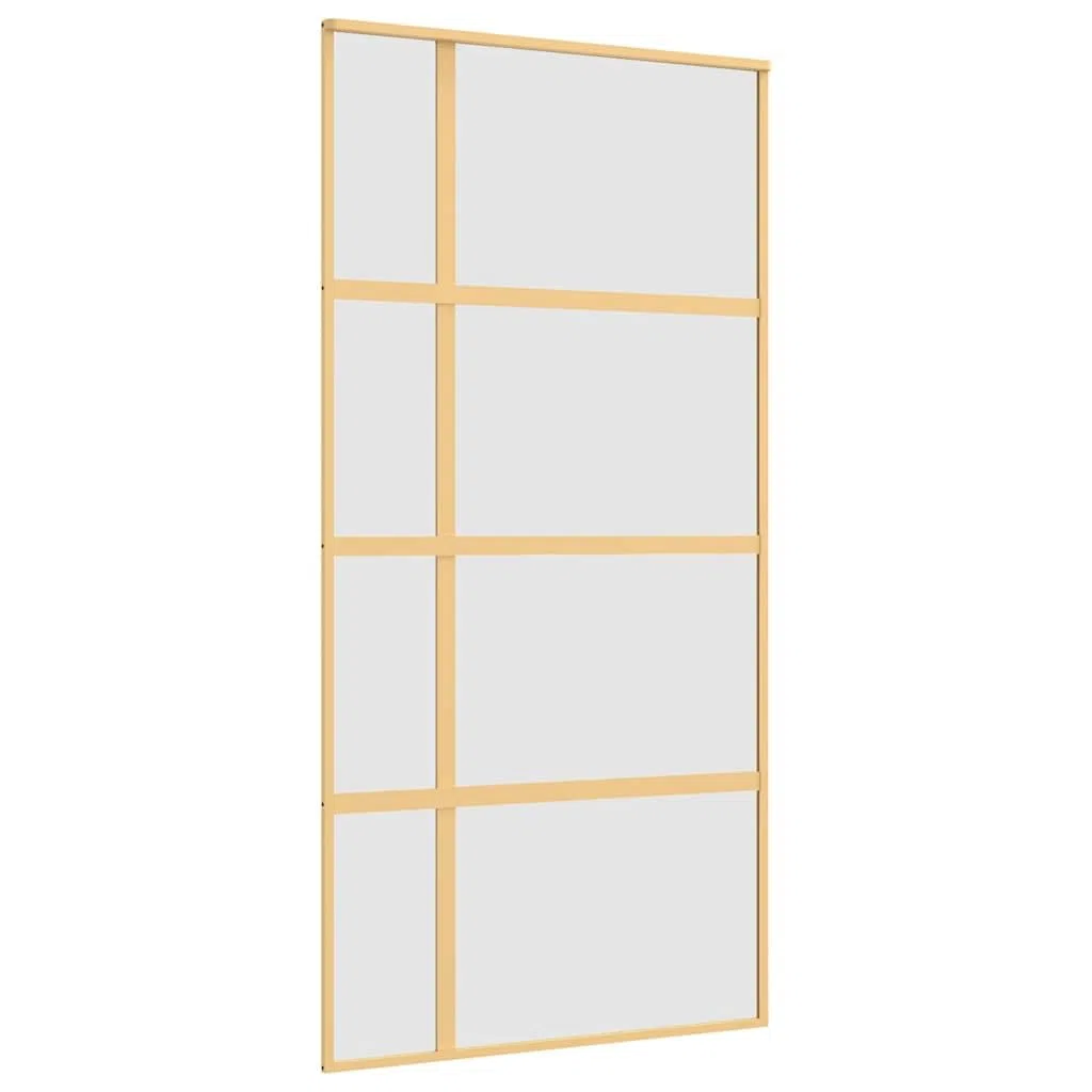 vidaXL Porta Scorrevole Oro 102,5x205 Vetro Smerigliato ESG Alluminio