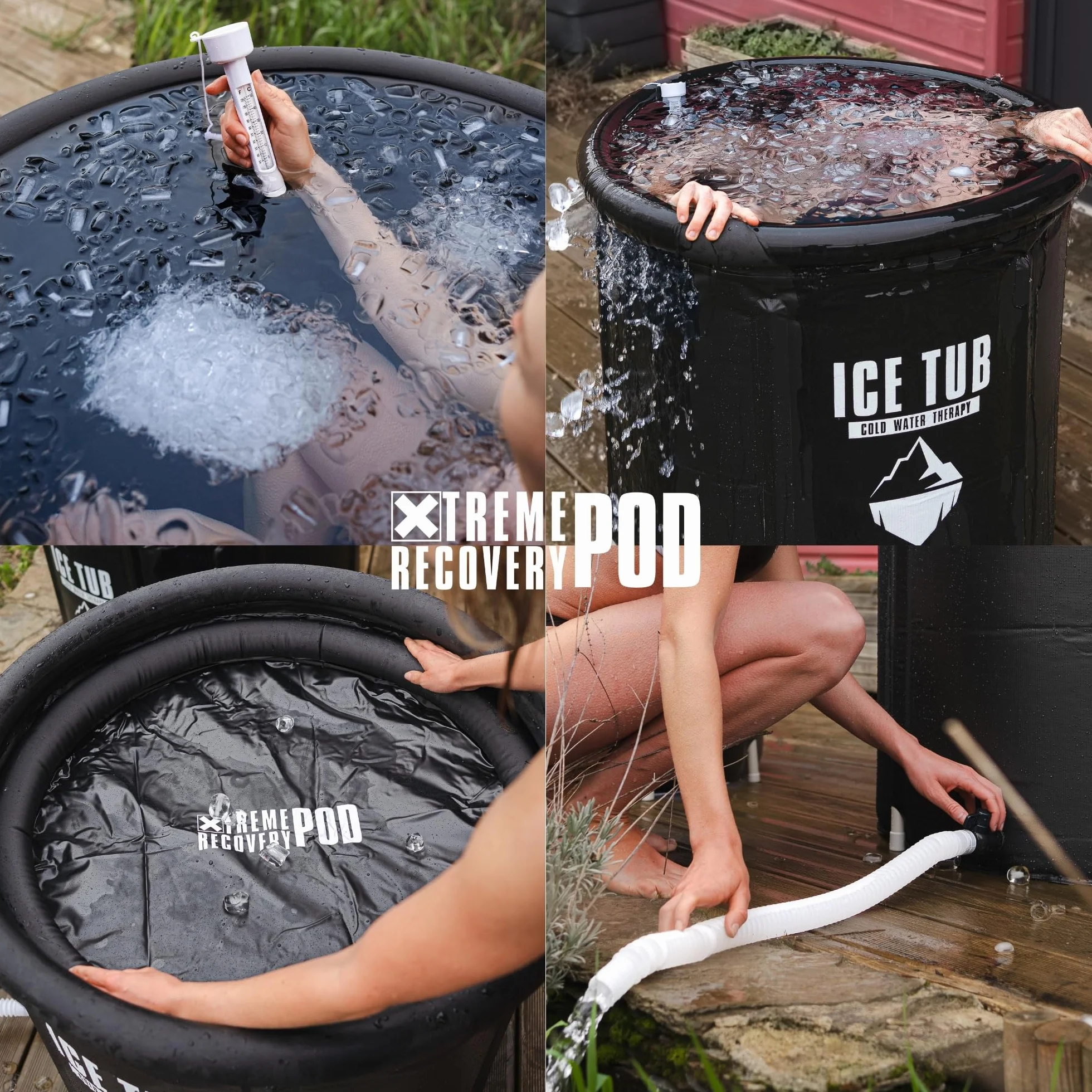 Ice Bath Premium Vasca por crioterapia Ghiaccio | Vasca da Bagno richiudibile | Vasca da Bagno Gonfiabile… (Black)