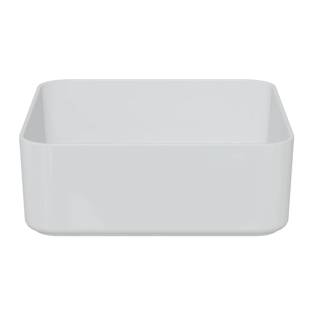HAGO 24 | Lavabo in ceramica | quadrato 39 x 39 cm | bianco | angoli arrotondati | bordo stretto | Lavabo da appoggio | Ceramica | Antigraffio | Attacco standard