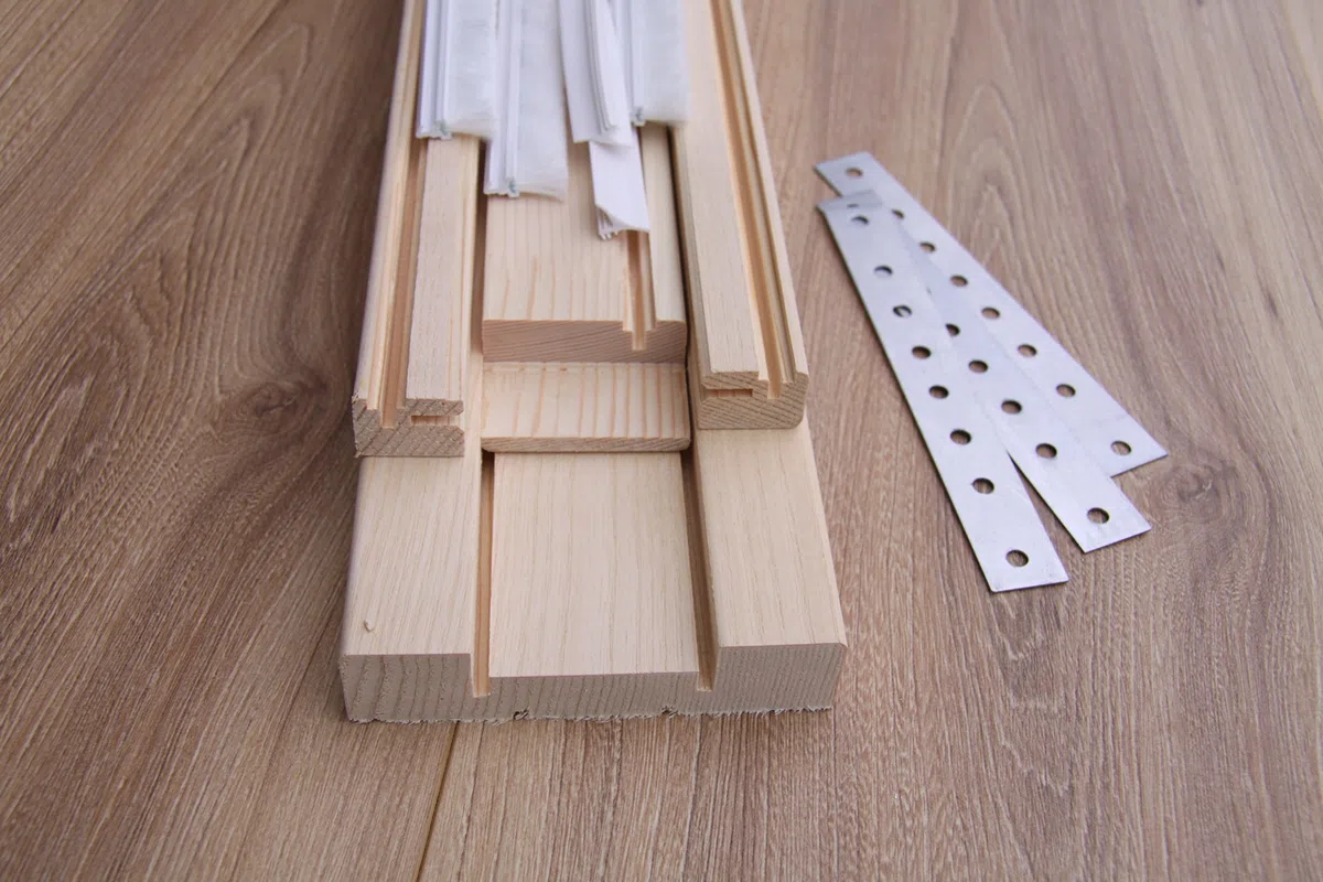Hobby Legno - Kit Stipite Per Porte Scorrevole Rivestito In Legno Di Tanganica mm. 110X2100X1050 (Prezzo Per Pz. 1)
