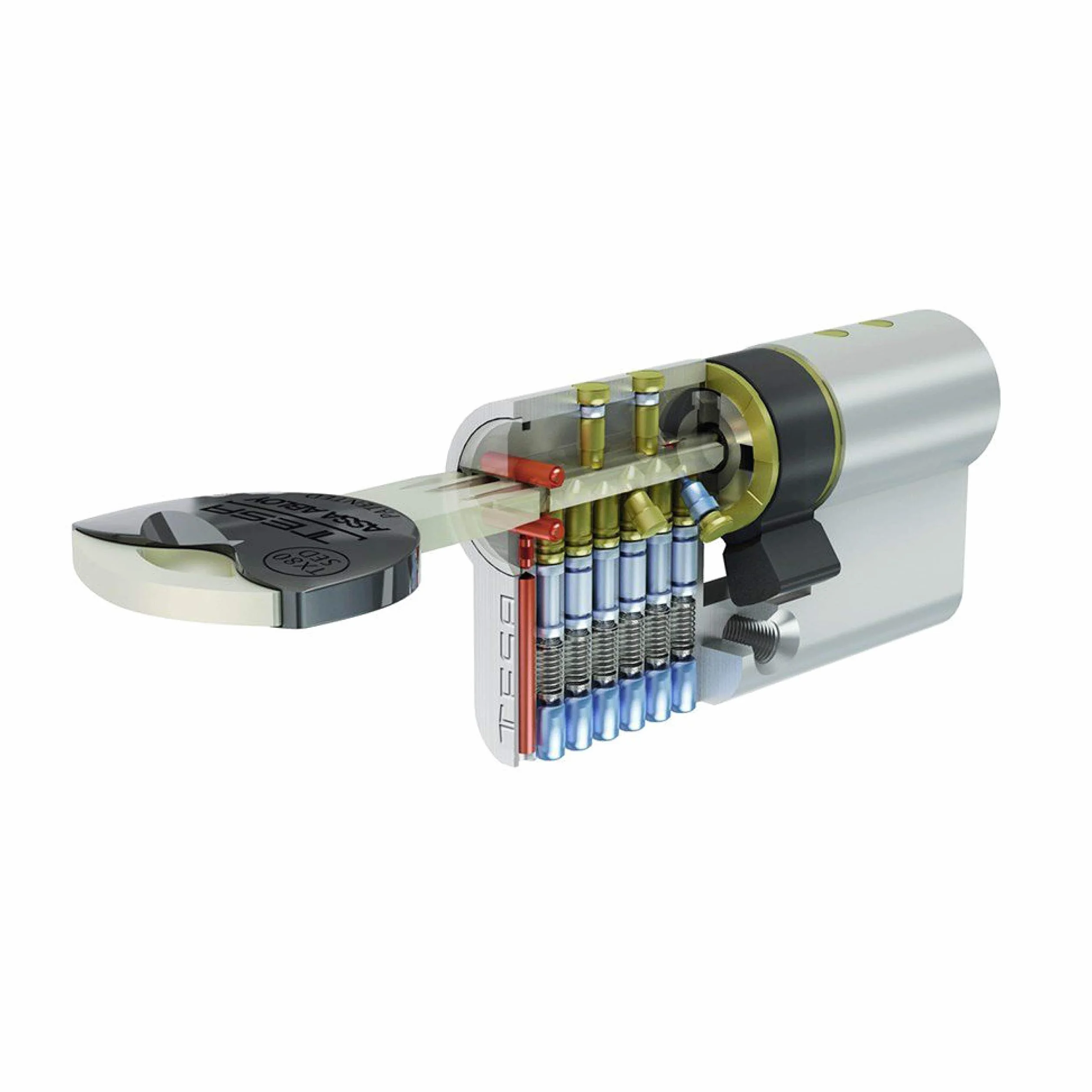TESA ASSA ABLOY TX8B3035L Cilindro europeo TX80, 30 x 35 mm, per serrature a profilo europeo per porte residenziali e commerciali, installazione semplice dall’esterno con una sola vite