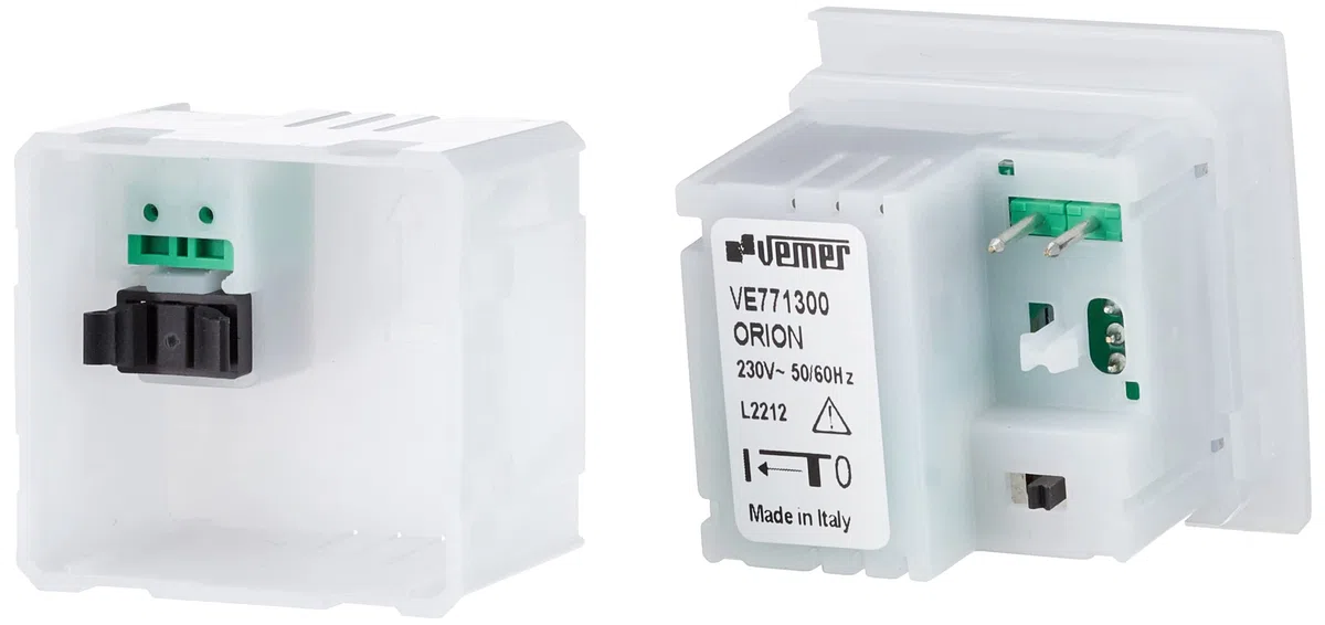 VEMER VE771300 ORION - Lampada di Emergenza da Incasso 2 Moduli, LED Bianco Opale per Blackout e Interruzioni di Corrente