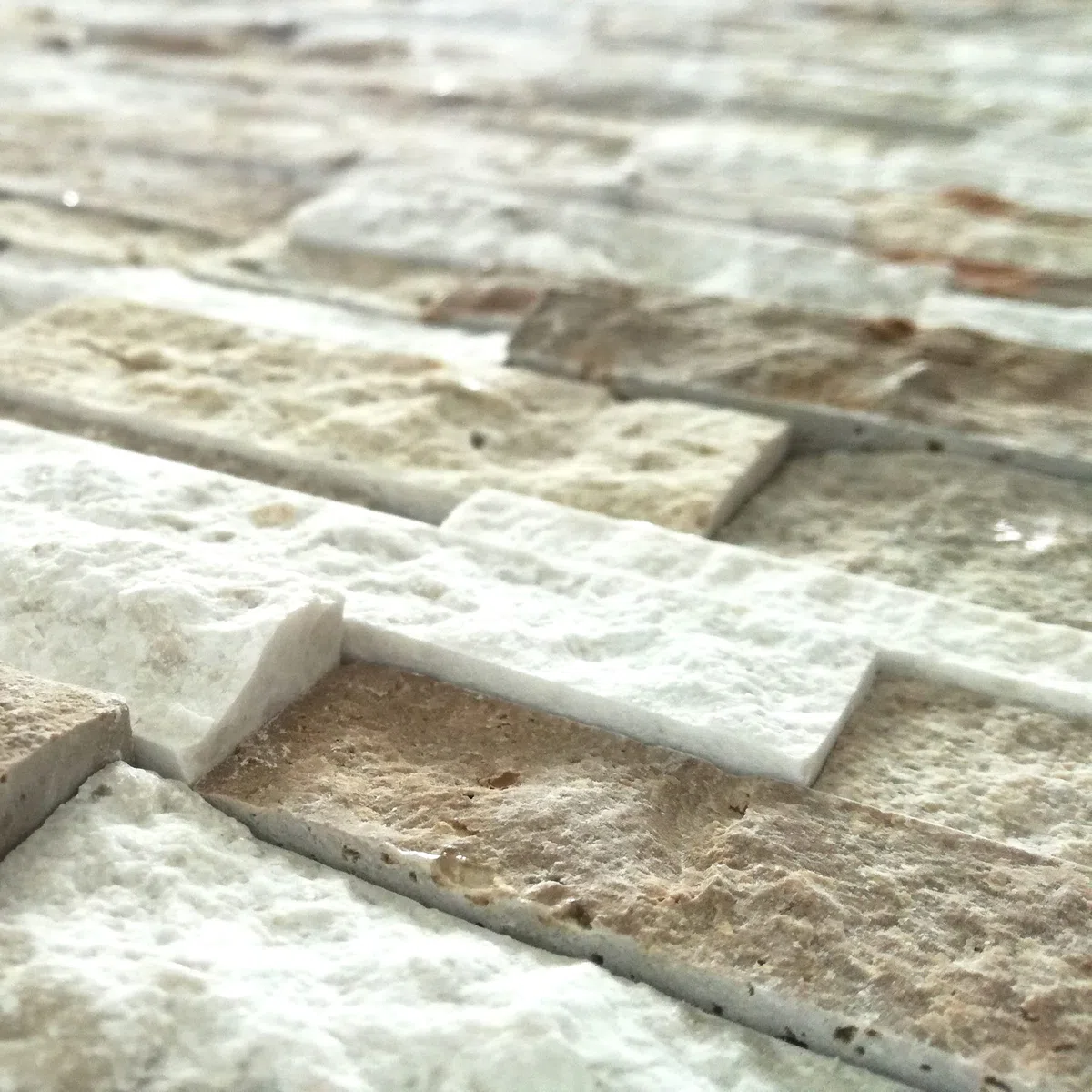 Rivestimento in Pietra Naturale per Parete Decorativo, travertino Color