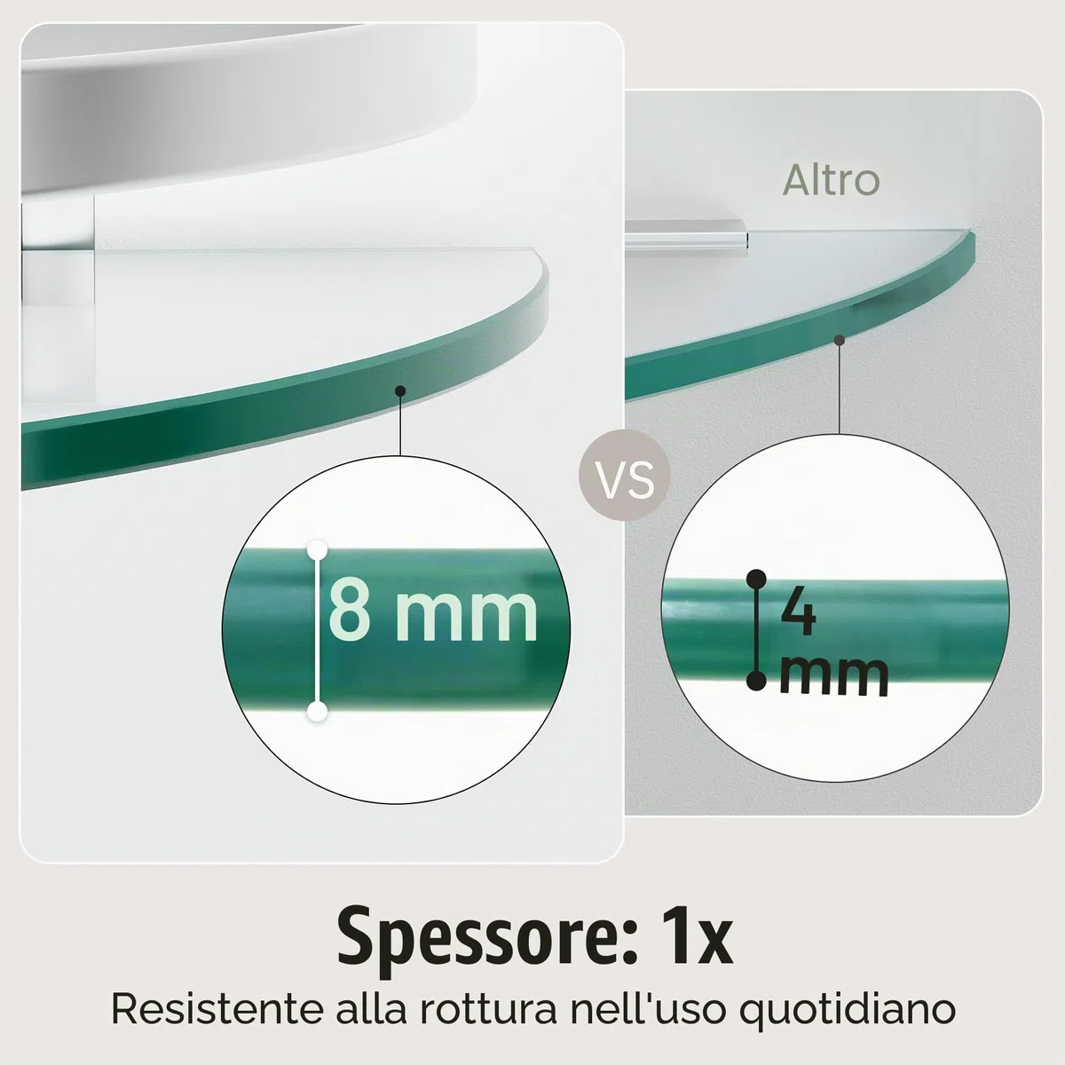 KES Mensola Angolare in Vetro Mensole da Bagno Mensola Doccia con Barra in Alluminio Mensole in Vetro Temperato Extra Spesso da Muro in Stile Contemporaneo Argento 2 Pezzi, A4120A-P2